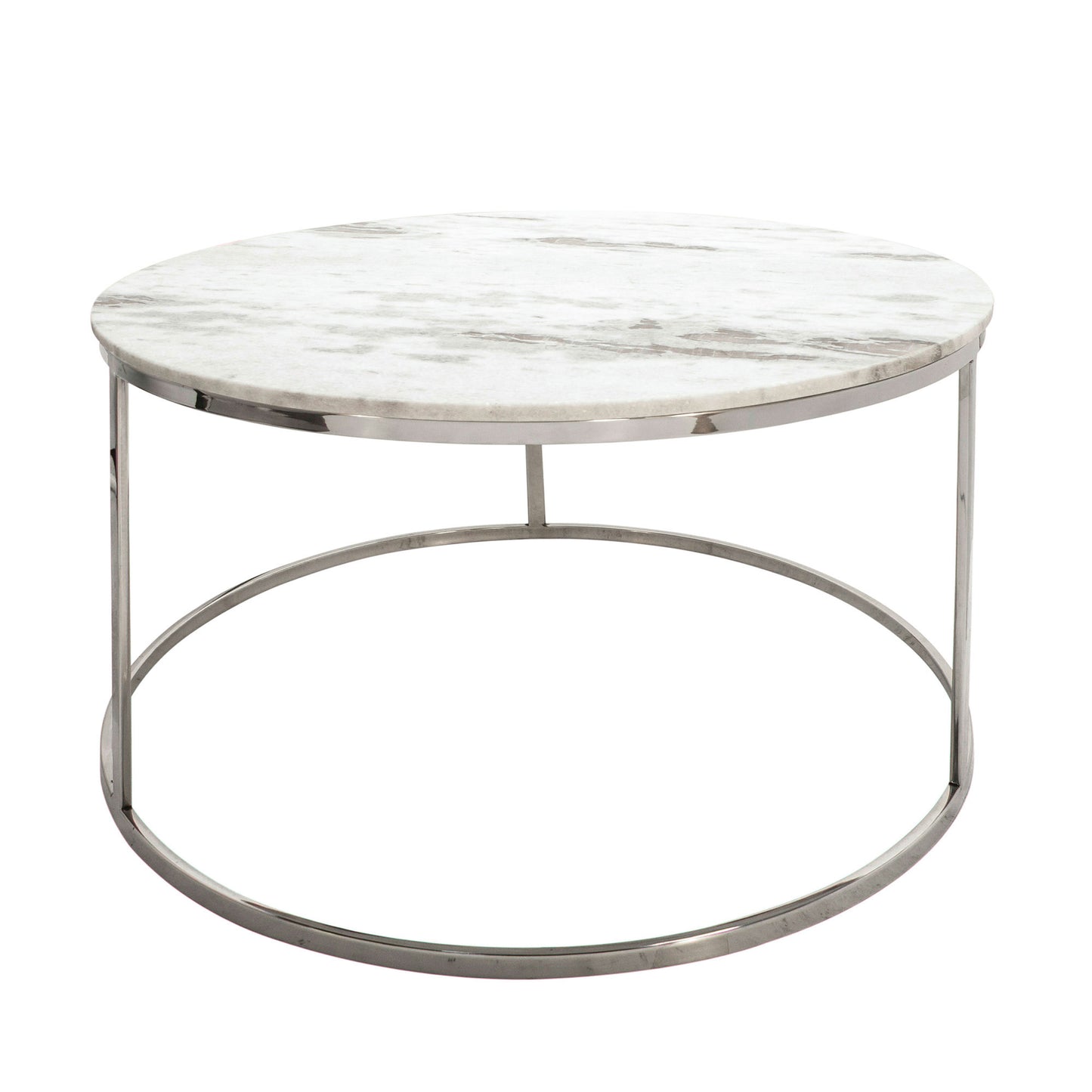 S/2 Metal/marble Coffee Table, Silver