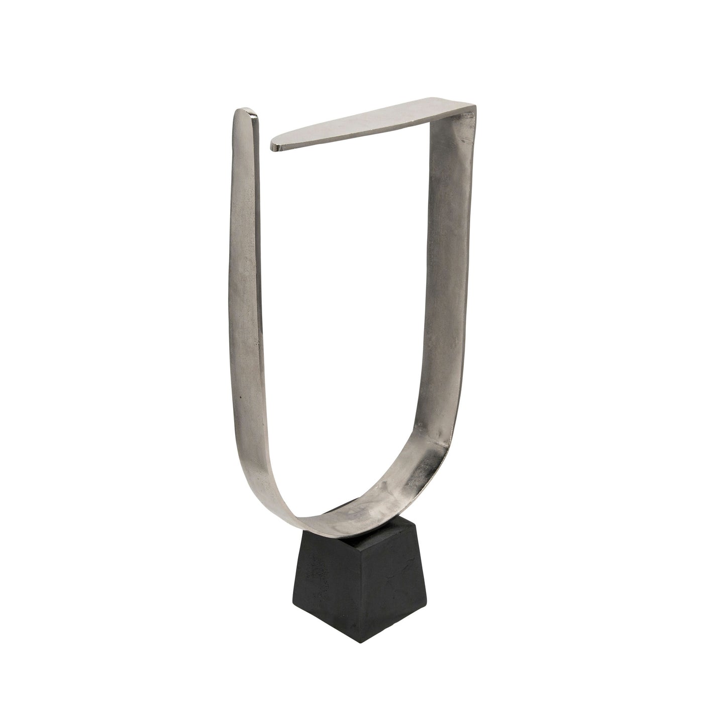 26" Metal Sculpture W/ Base, Silver