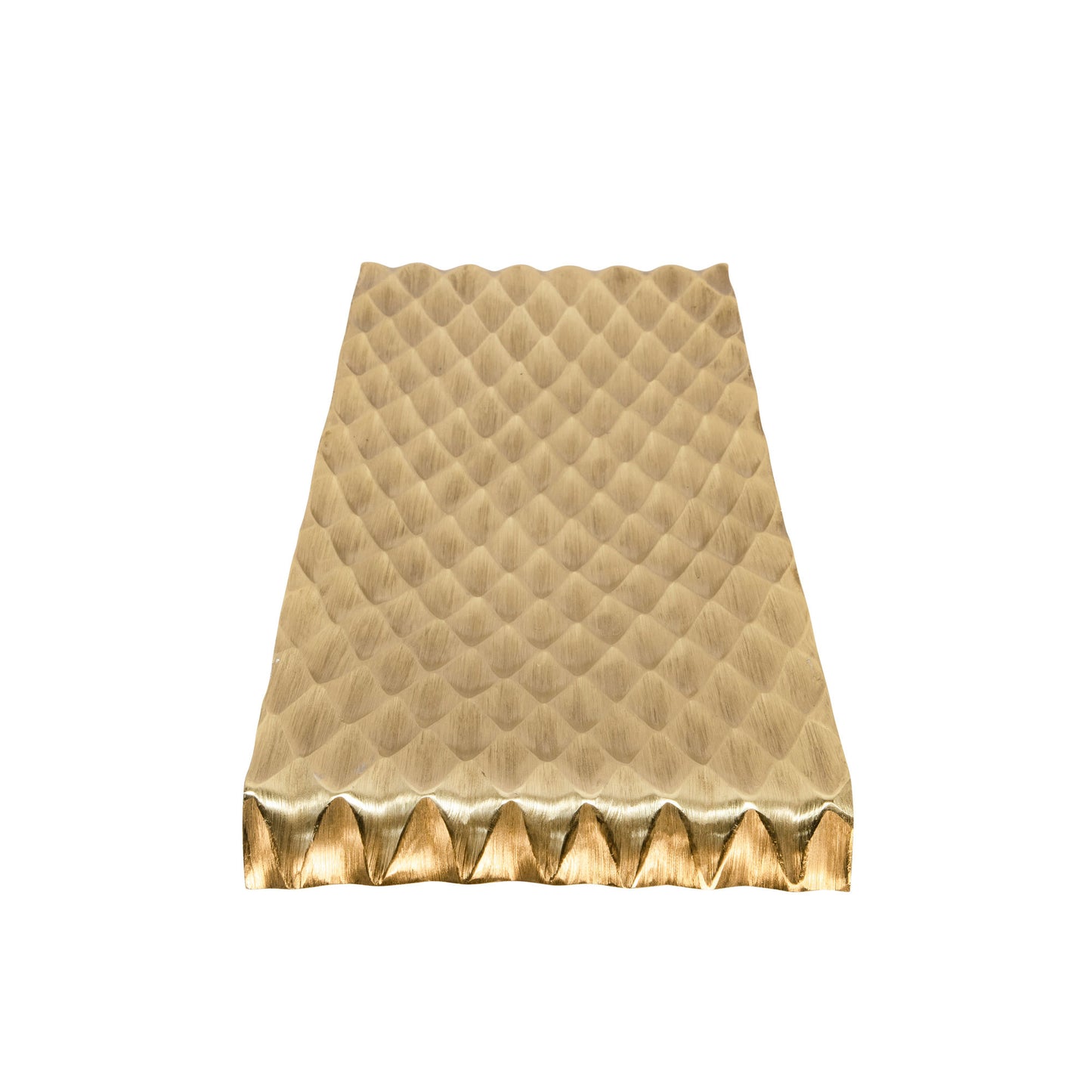 S/2 Decorative Hammered Metal Tray, Gold/silver