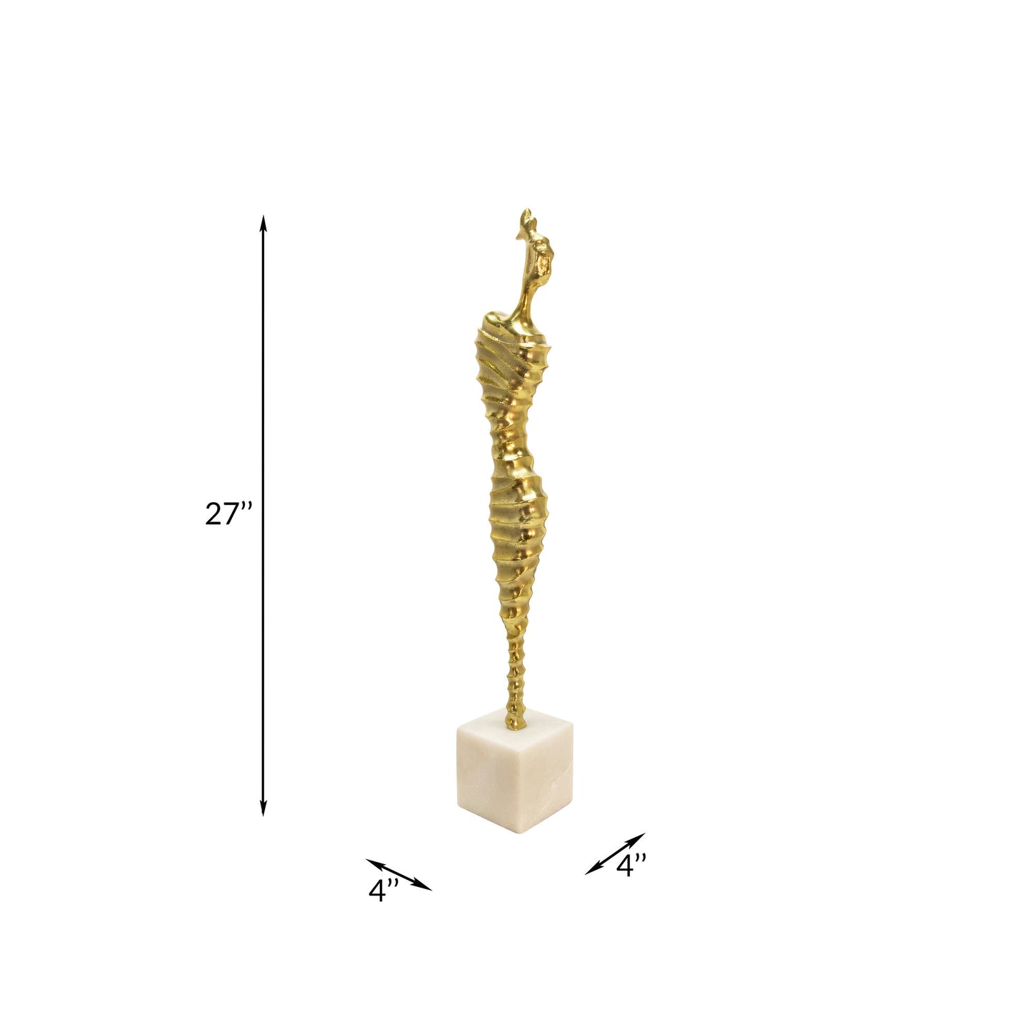 27" Metal Modern Female Mummy Deco, Gold