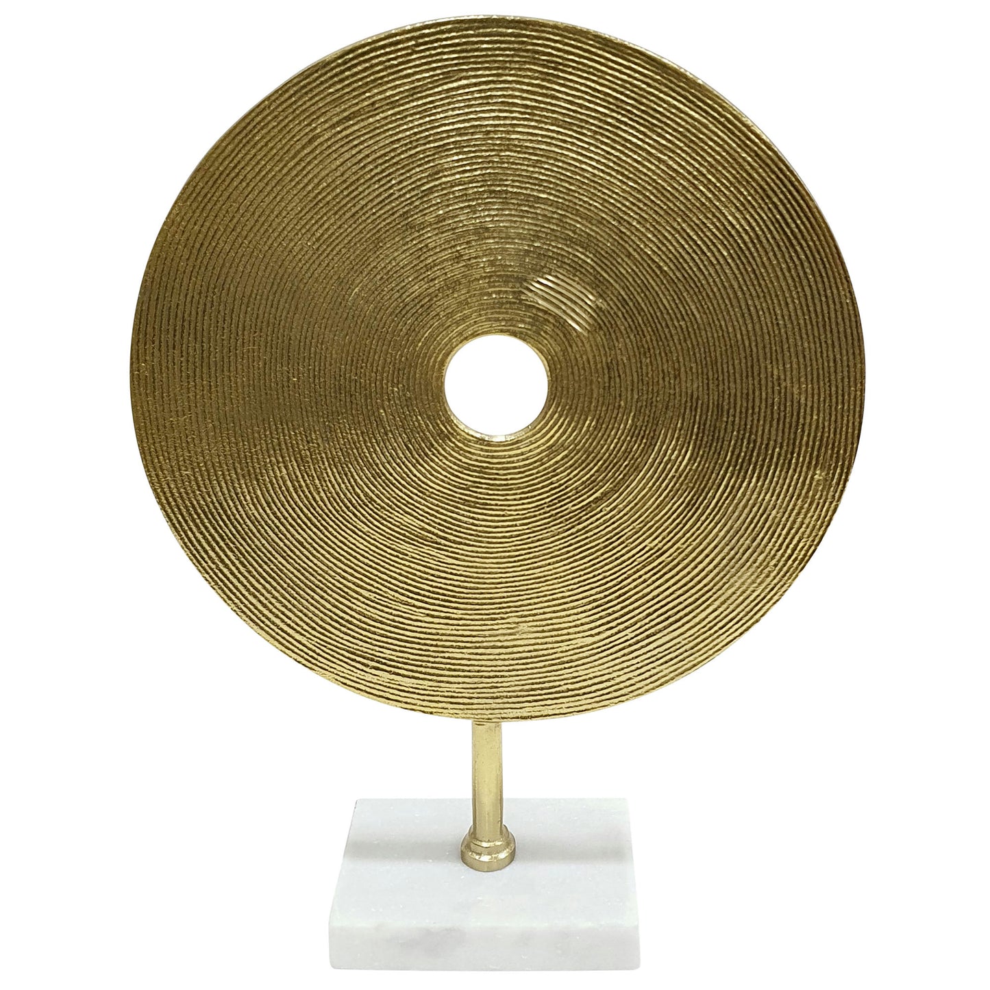 21" Disc On Marble Base, Gold