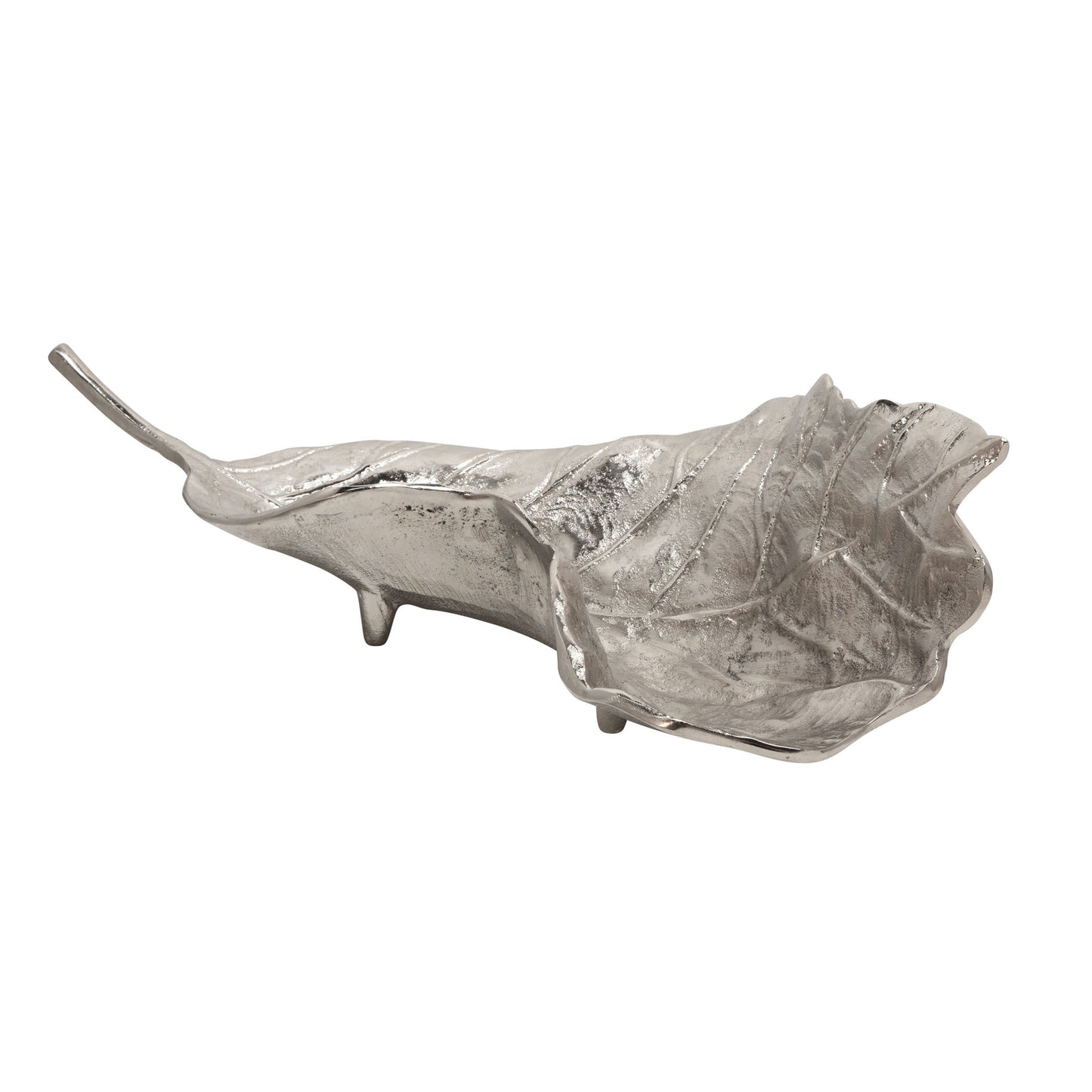 21" Metal Leaf Platter, Nickel