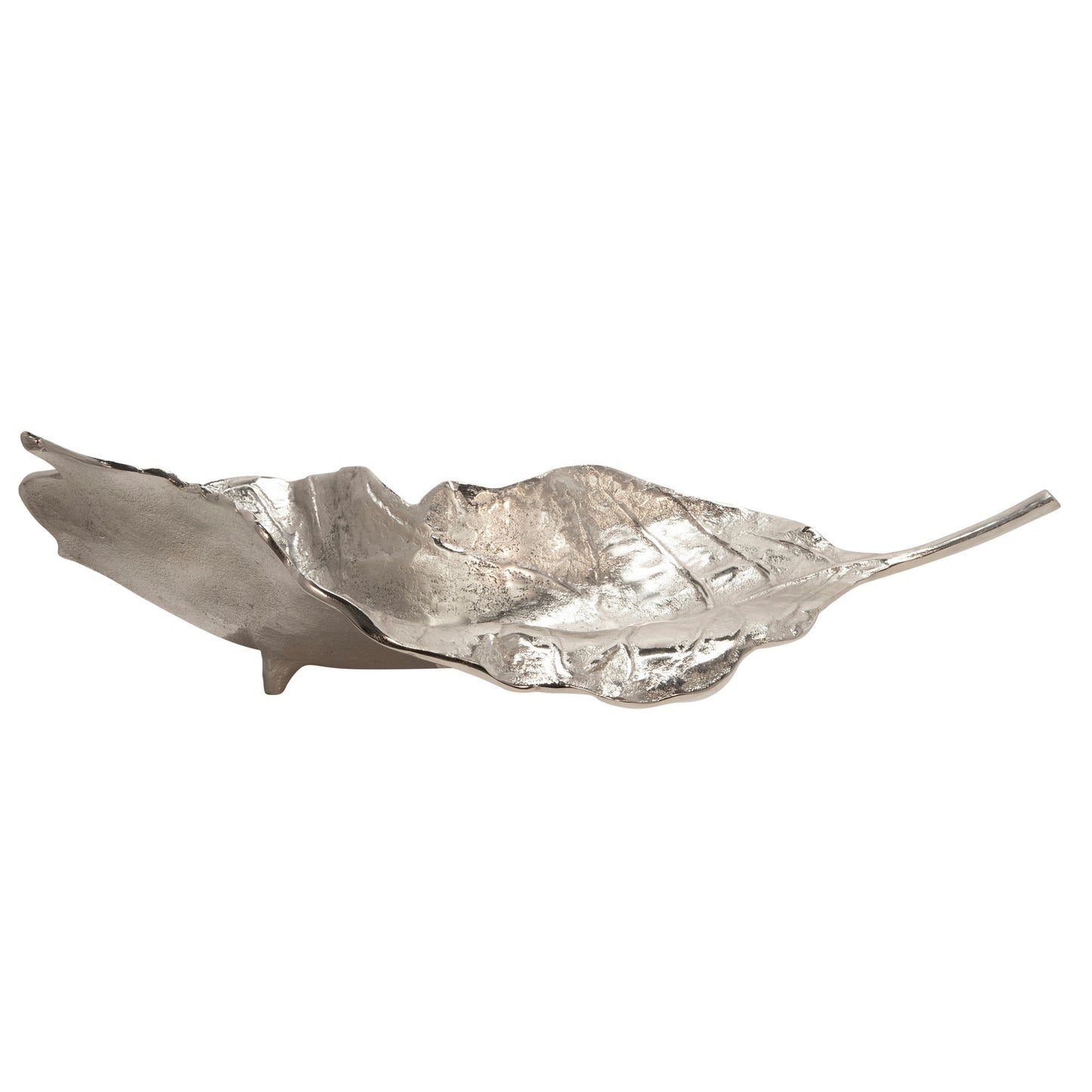 21" Metal Leaf Platter, Nickel