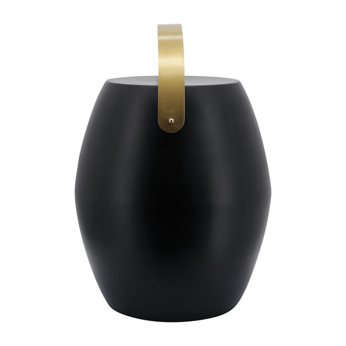 18"h Metal Barrel Accent Table, Black