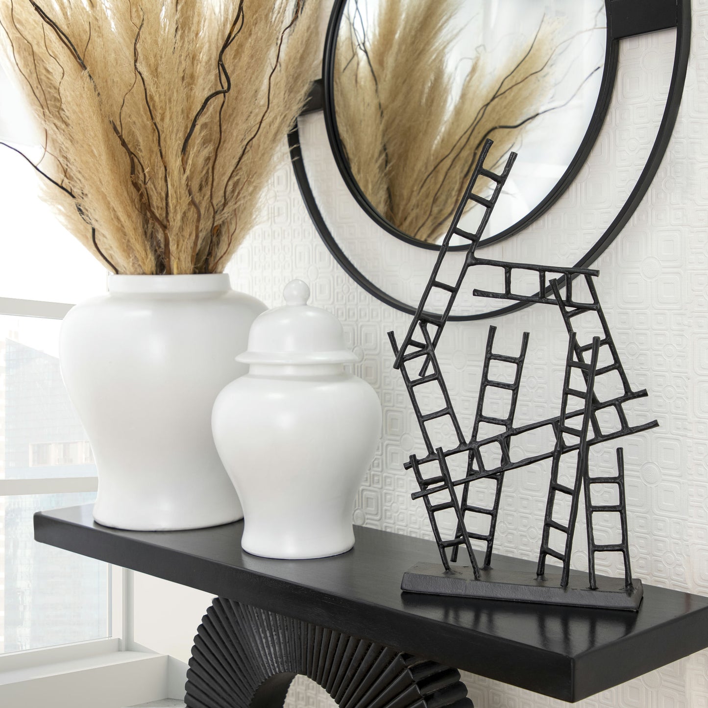 24"h Ladders Sculpture, Black