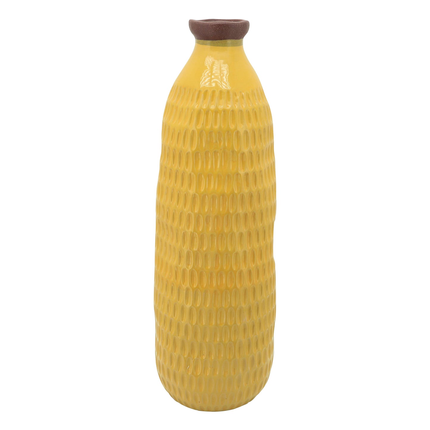 24" Dimpled Vase, Yellow
