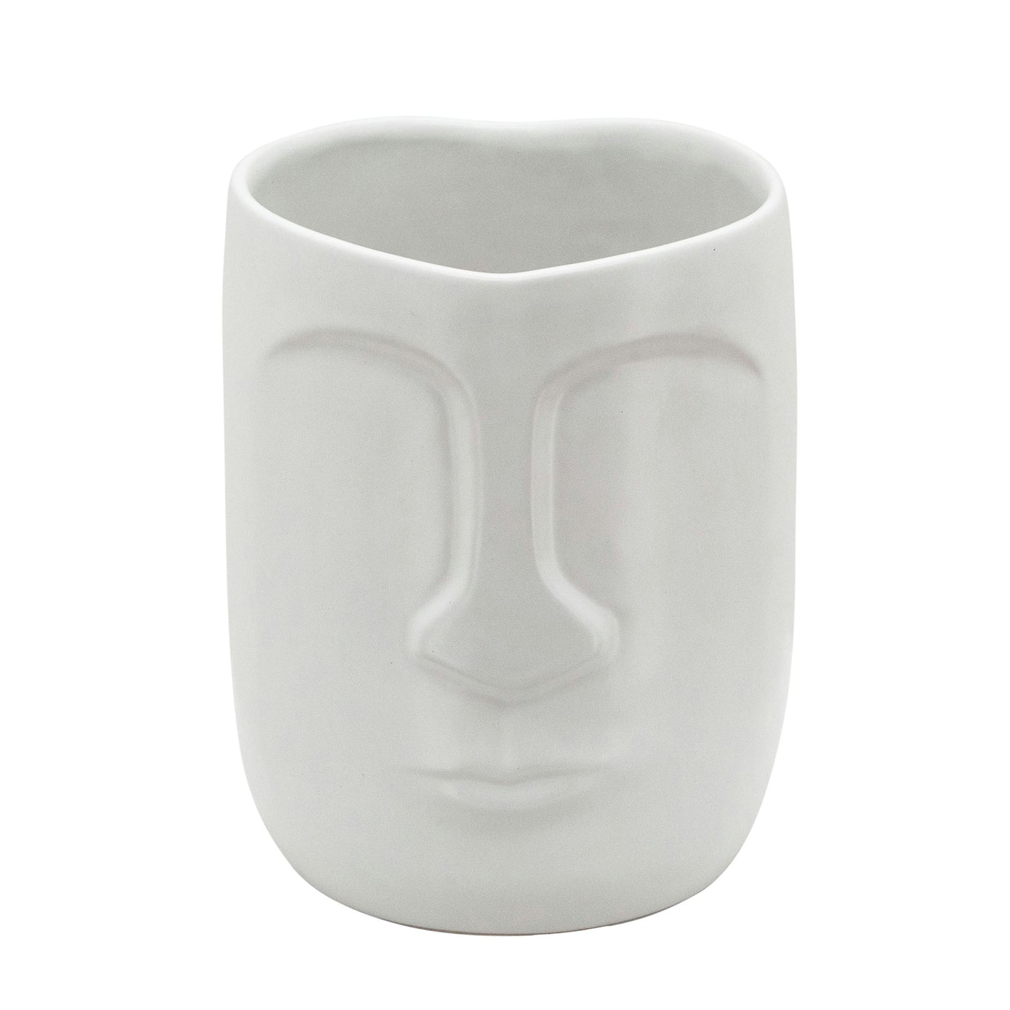 5" Face Vase, White