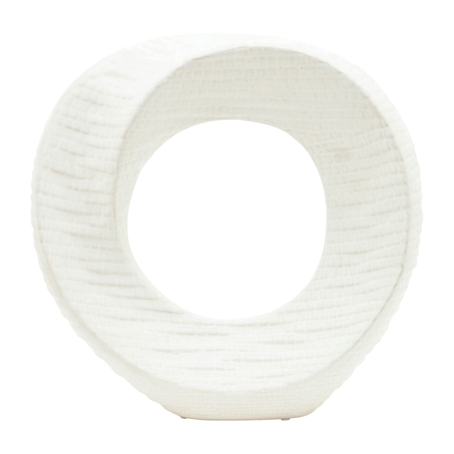 10" Textured Table Top Deco, White