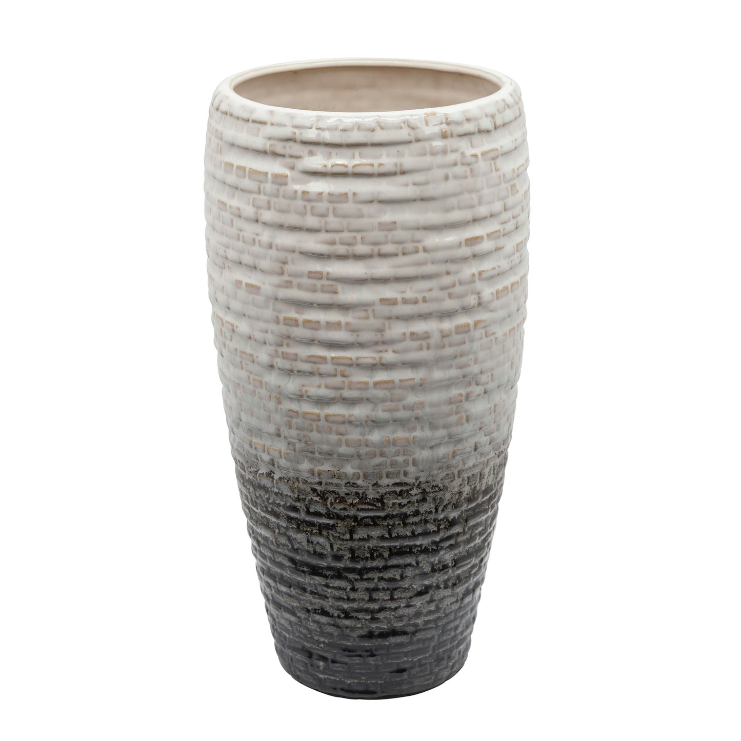 13" Textured Vase, Cream