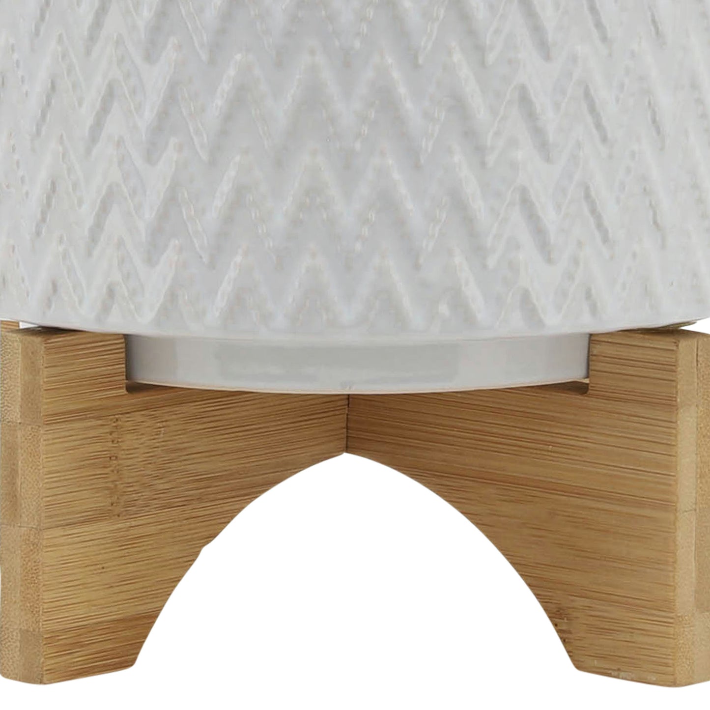8" Chevron Planter W/ Stand, White