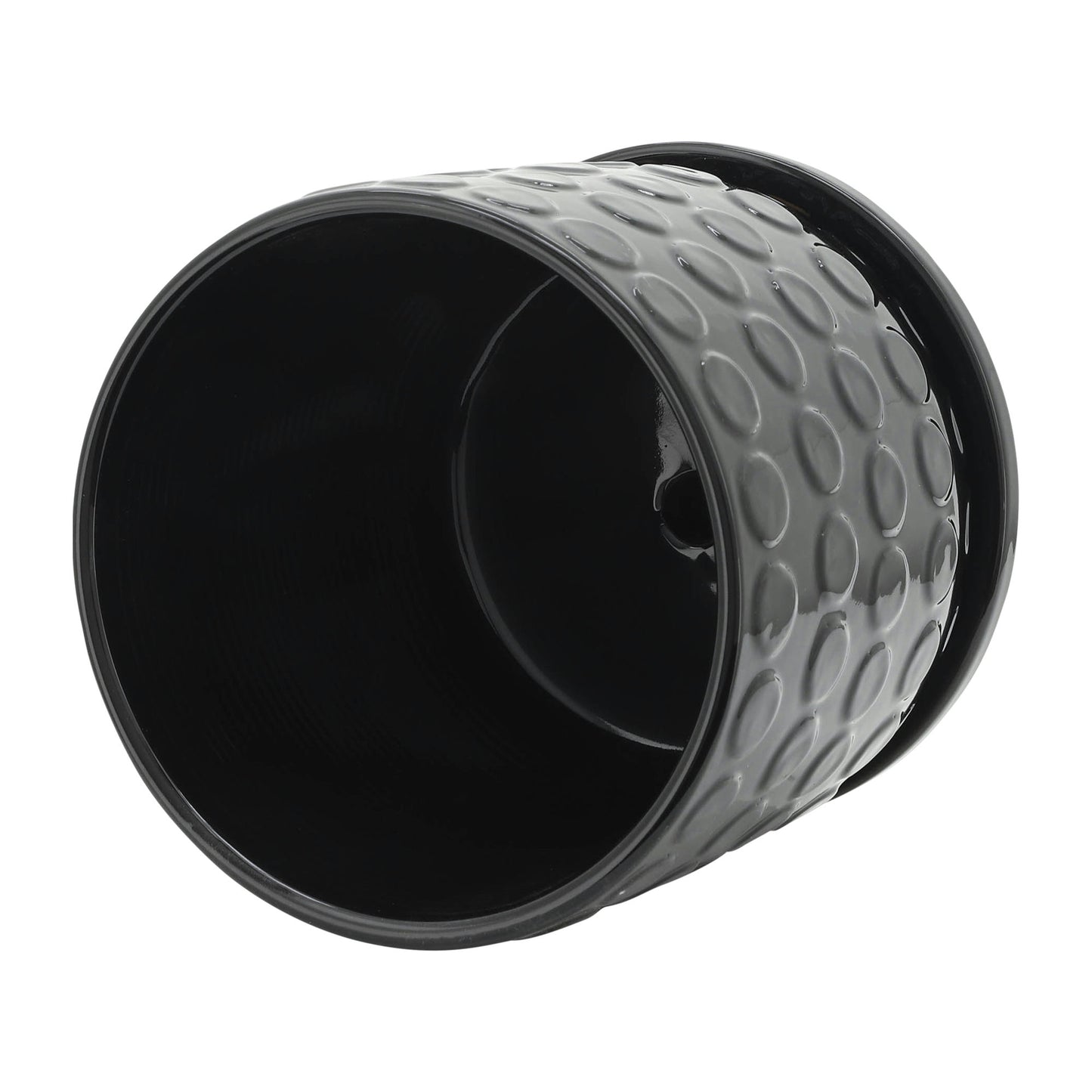 S/2 5/6" Bubble Planter W. Saucer, Black