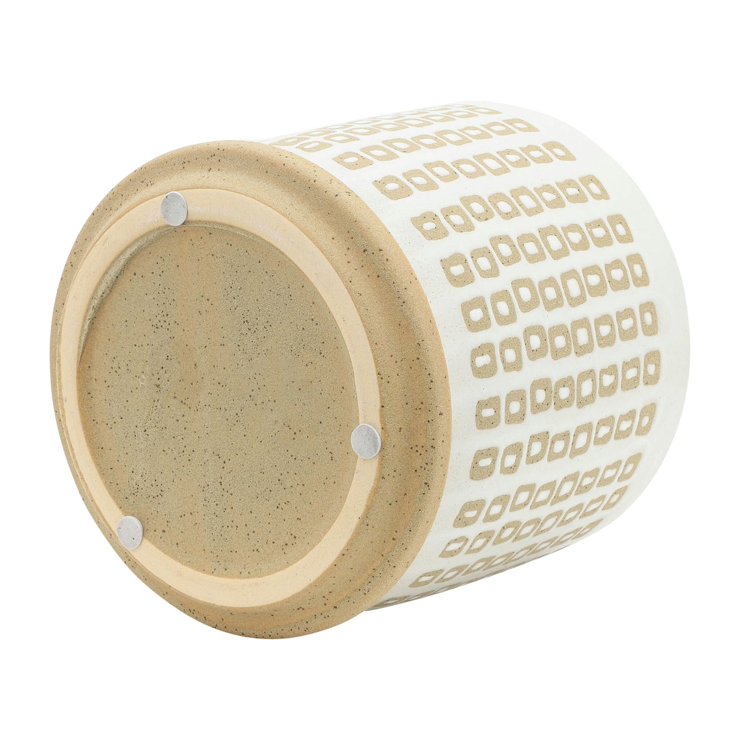 Cer S/2 5/6" Planter W/ Saucer,sand