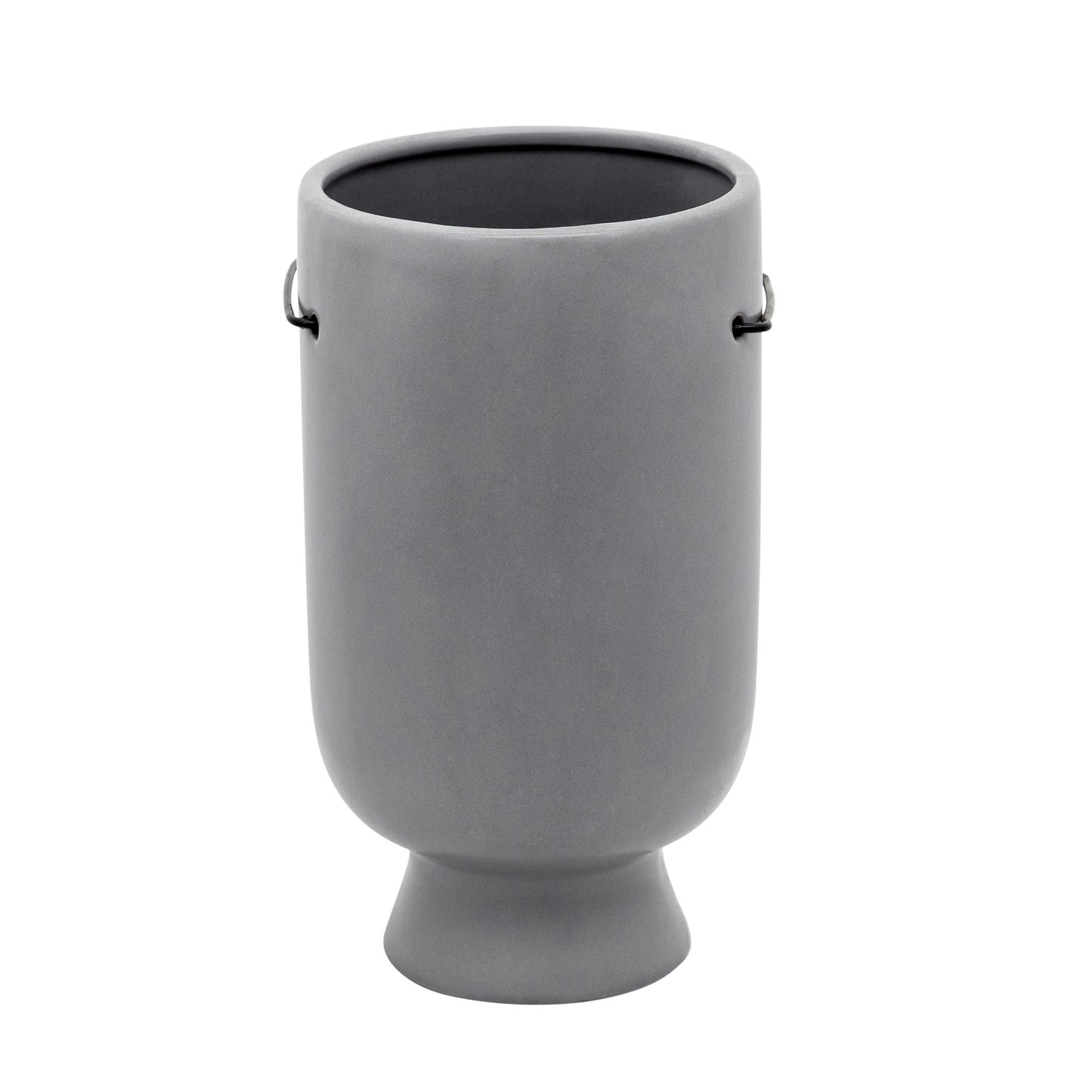 9"h Face W/glasses Vase, Gray