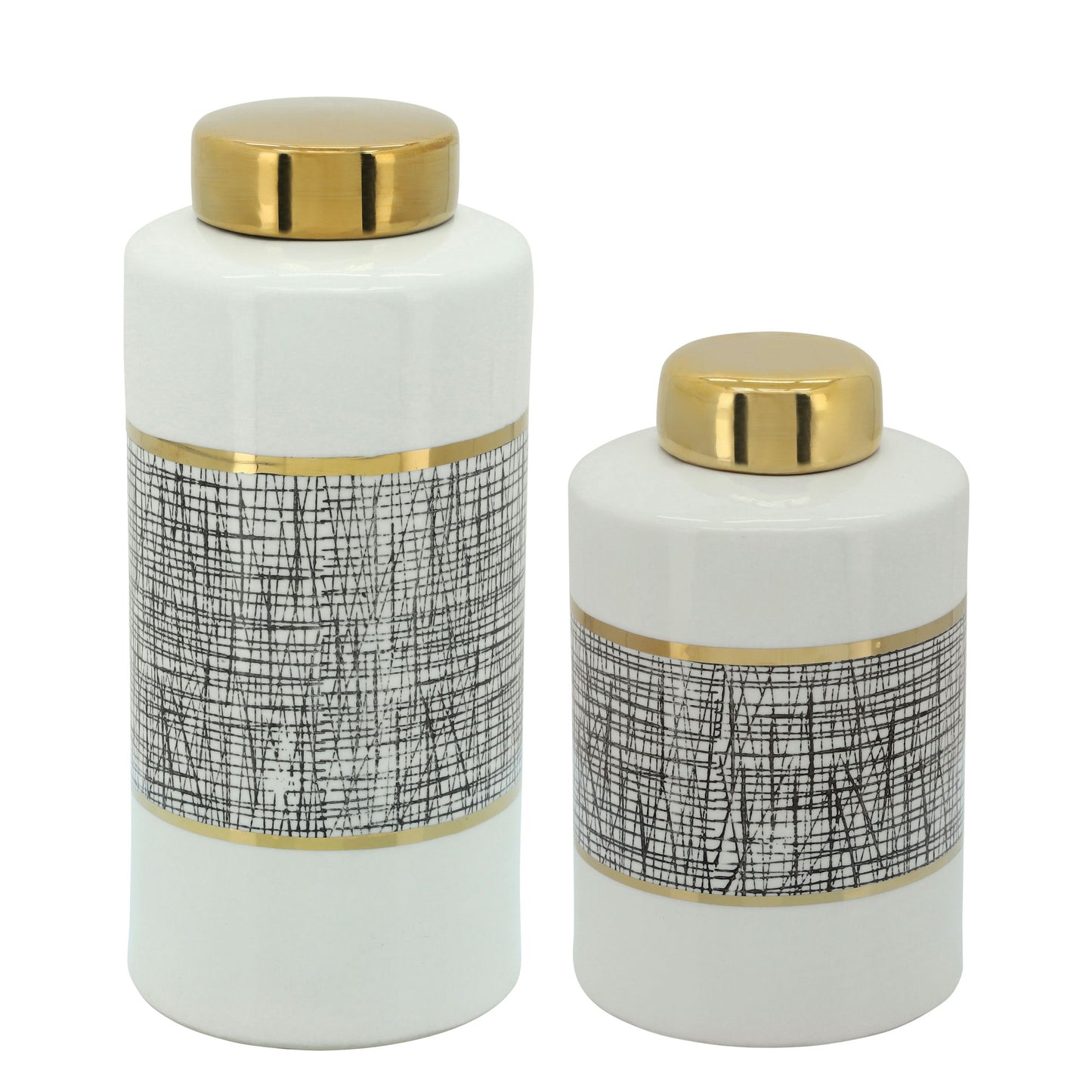 9" Jar With Lid, Gold