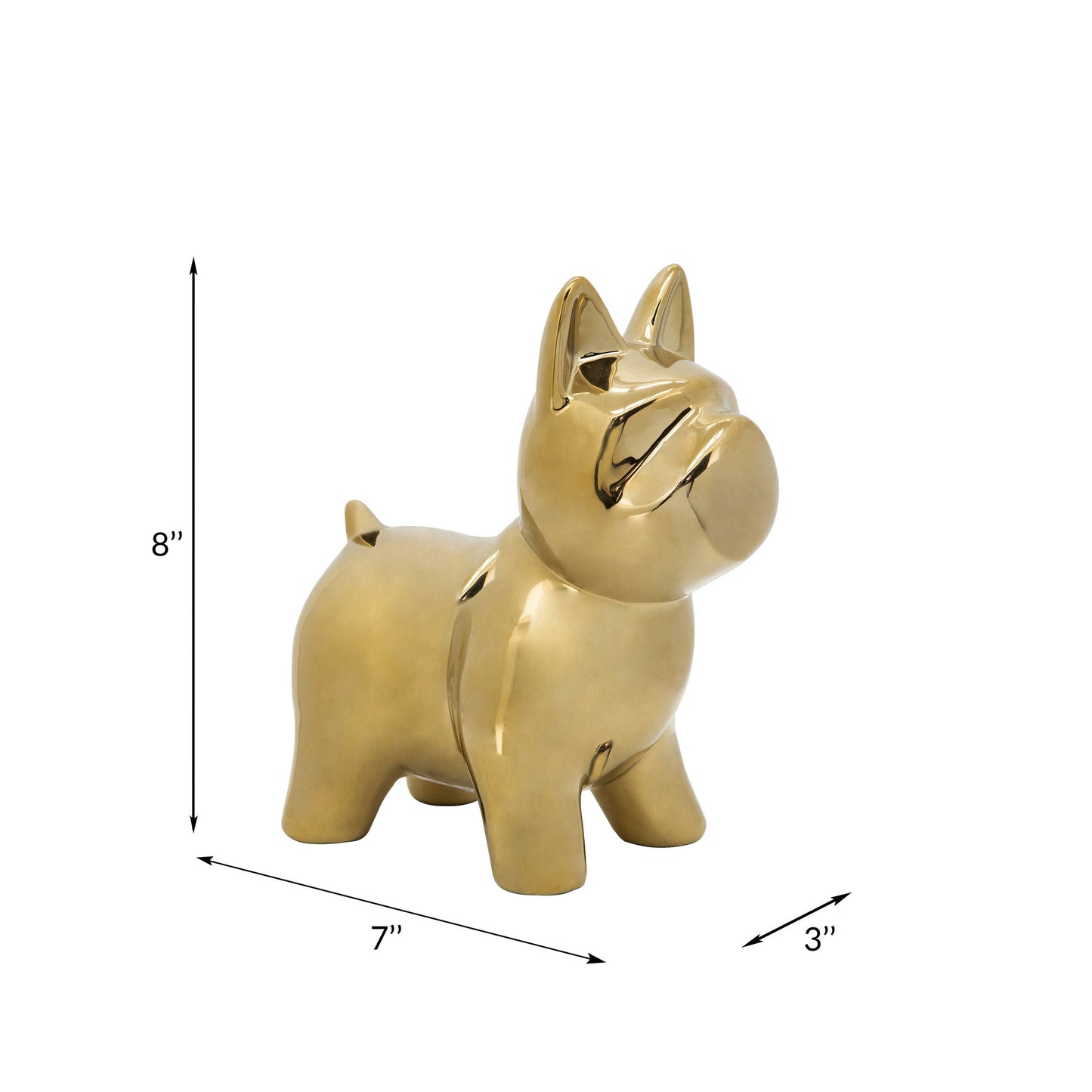 Cer, 8" Dog Table Deco, Gold