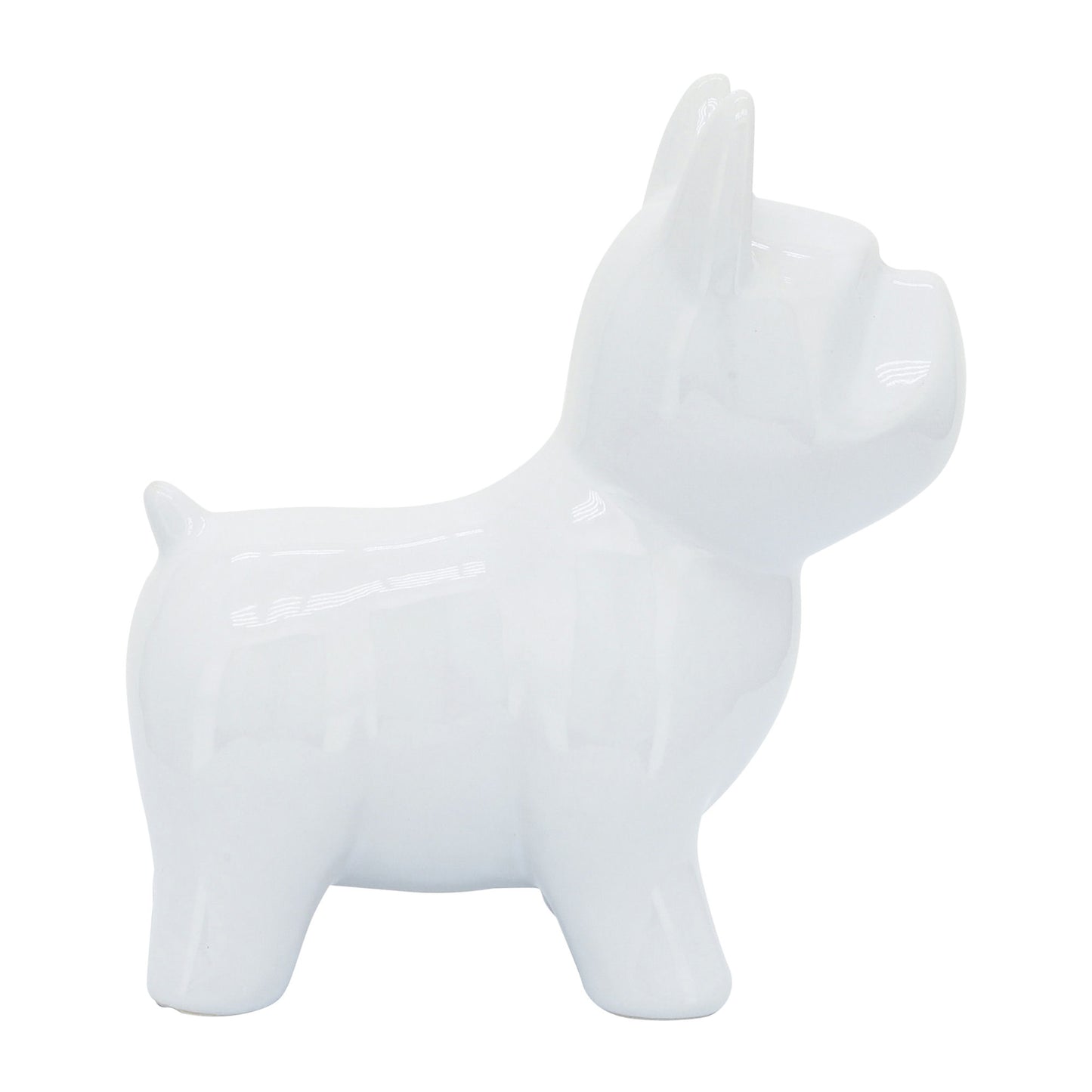 Cer, 8" Dog Table Deco, White