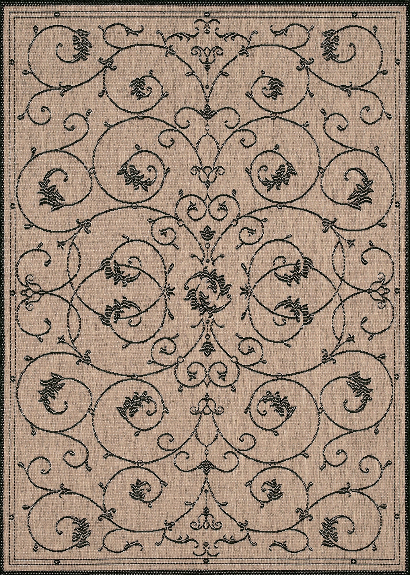 Couristan Recife Veranda Cocoa-Black Runner Rug 2'3" x 7'10"