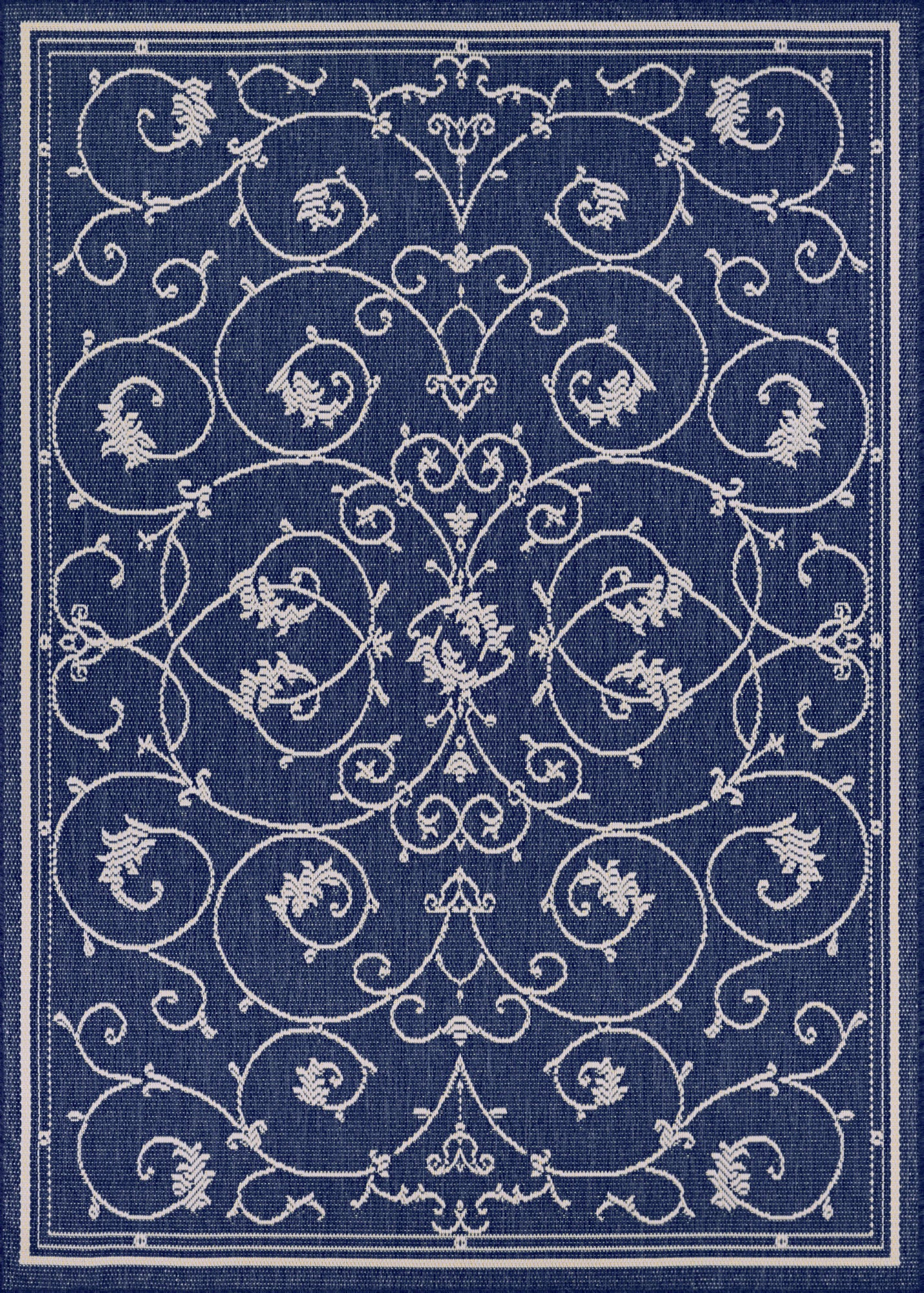 Couristan Recife Veranda Ivory-Indigo Rug 3'9" x 5'5"