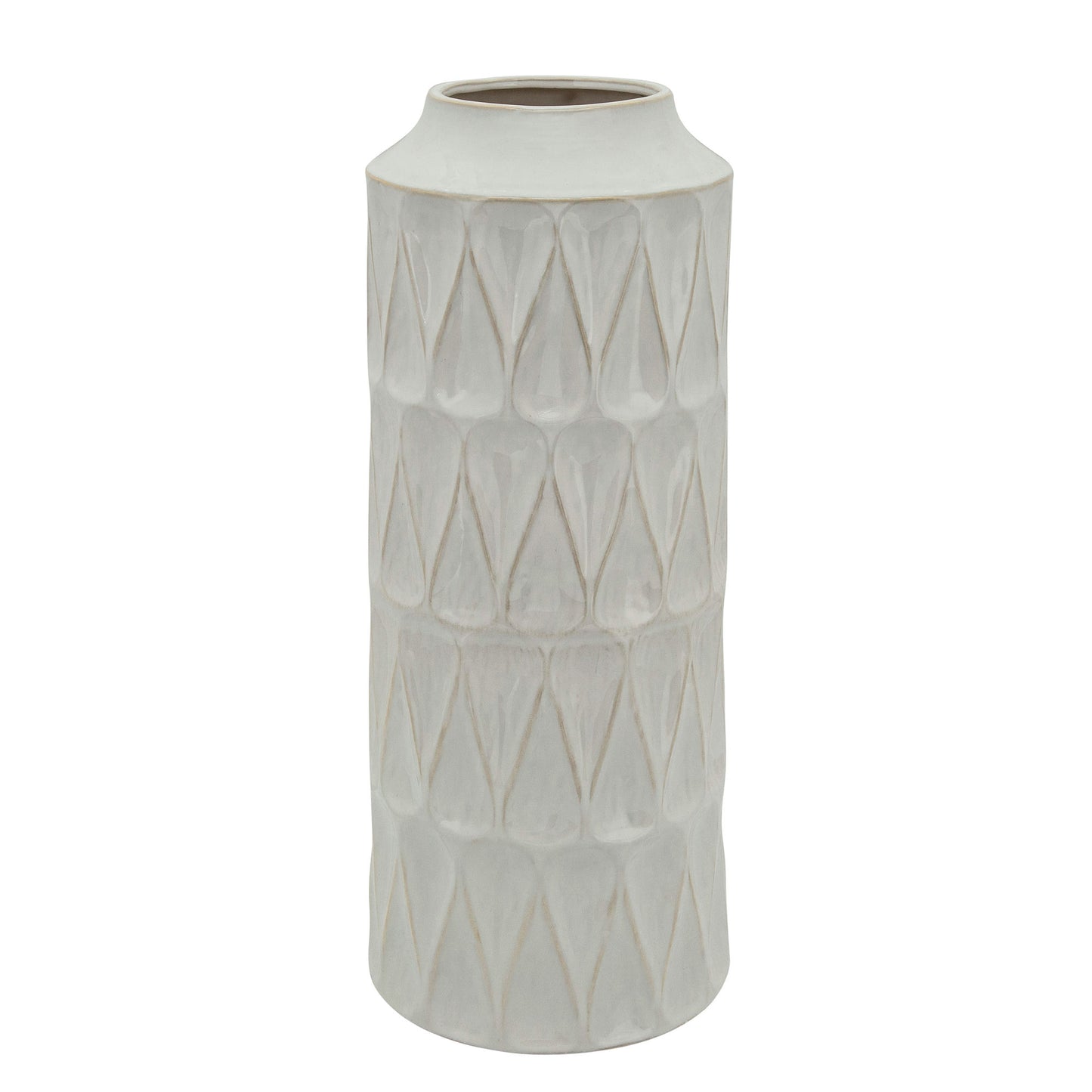 22"h Teardrop Vase, White