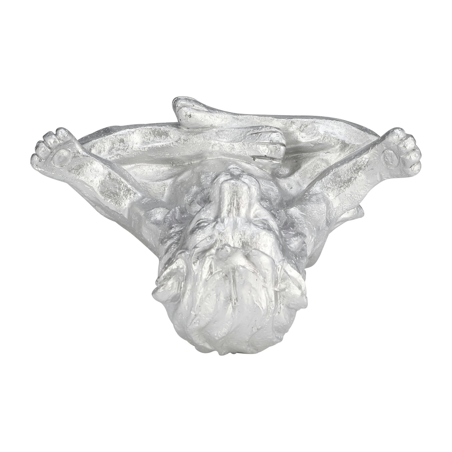 Resin 7" Yoga Lion, Silver