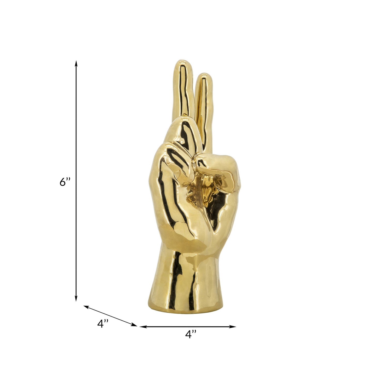 6"h Peace Sign Table Deco, Gold