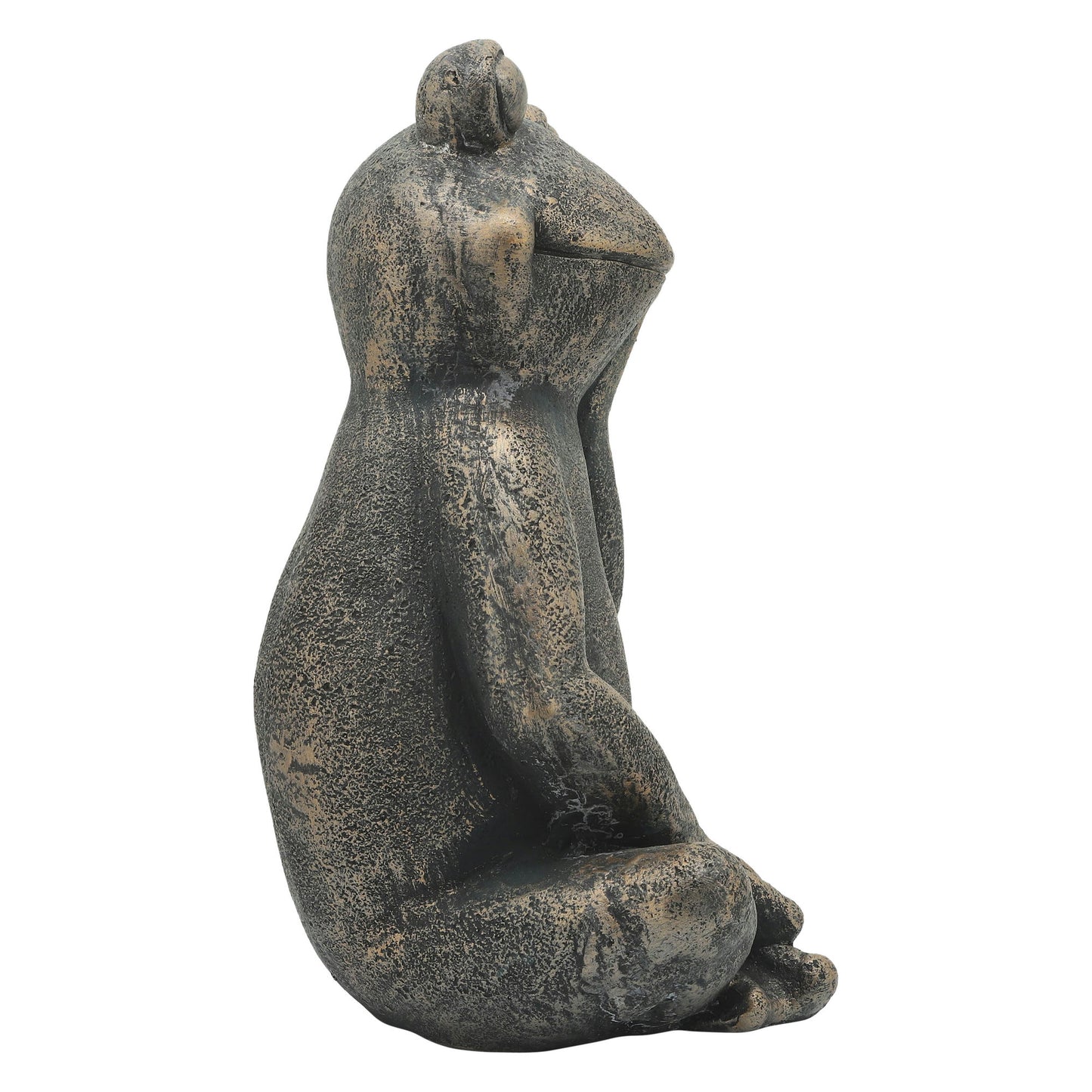 Resin, 16"h Thinking Frog, Black