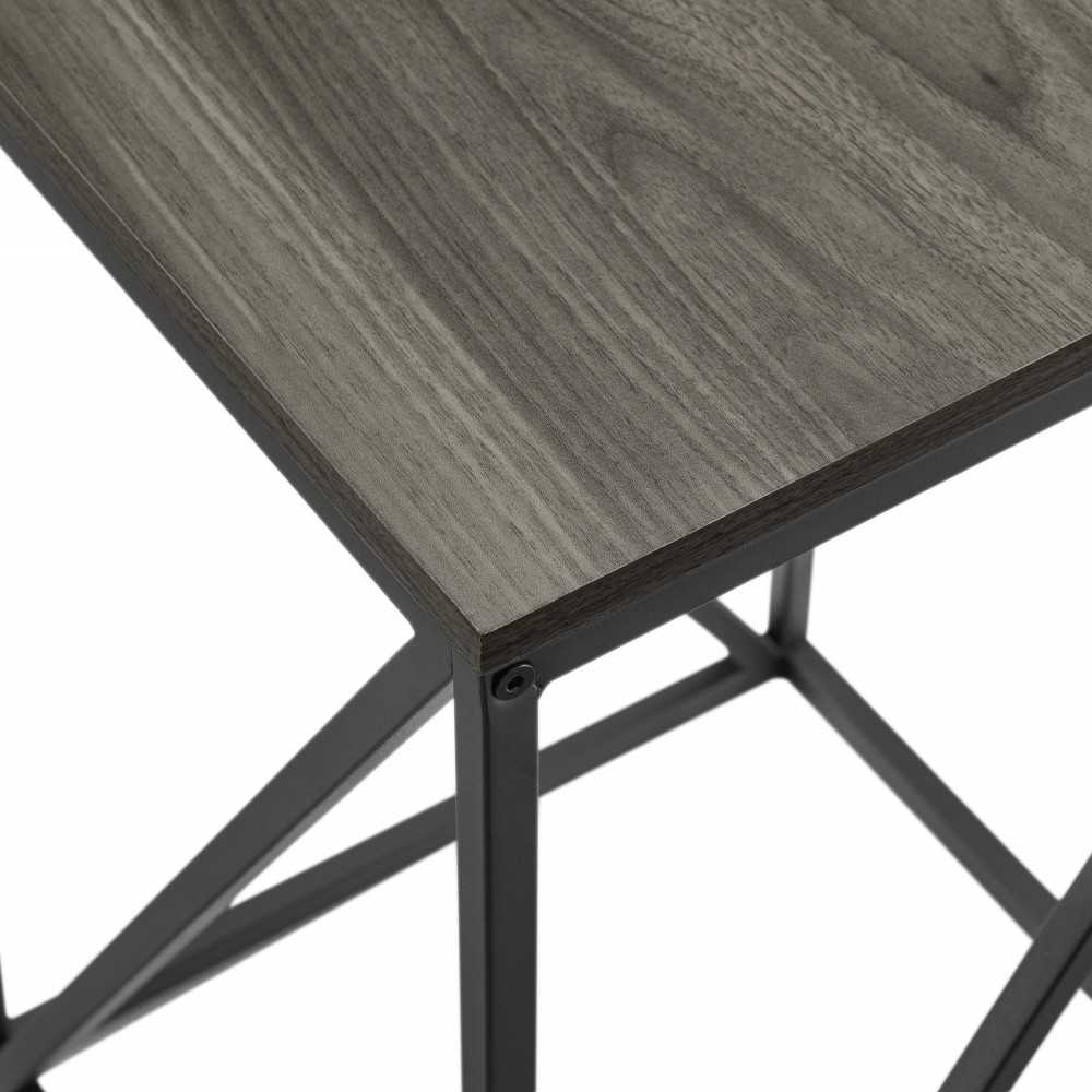 16" Modern Geometric Square Side Table - Slate Gray