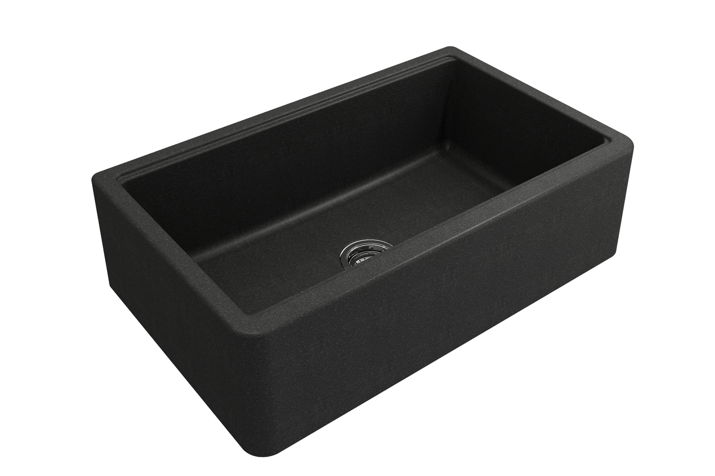 Arona Apron-Front 33" Single Bowl Granite Composite Kitchen Sink Metallic Black