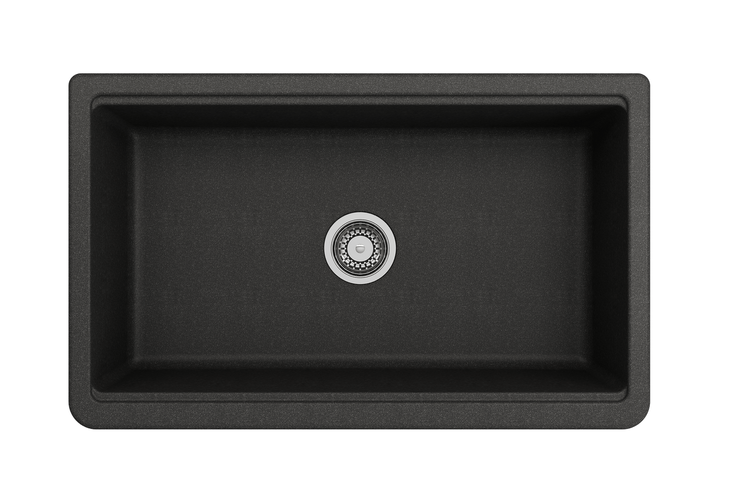 Arona Apron-Front 33" Single Bowl Granite Composite Kitchen Sink Metallic Black