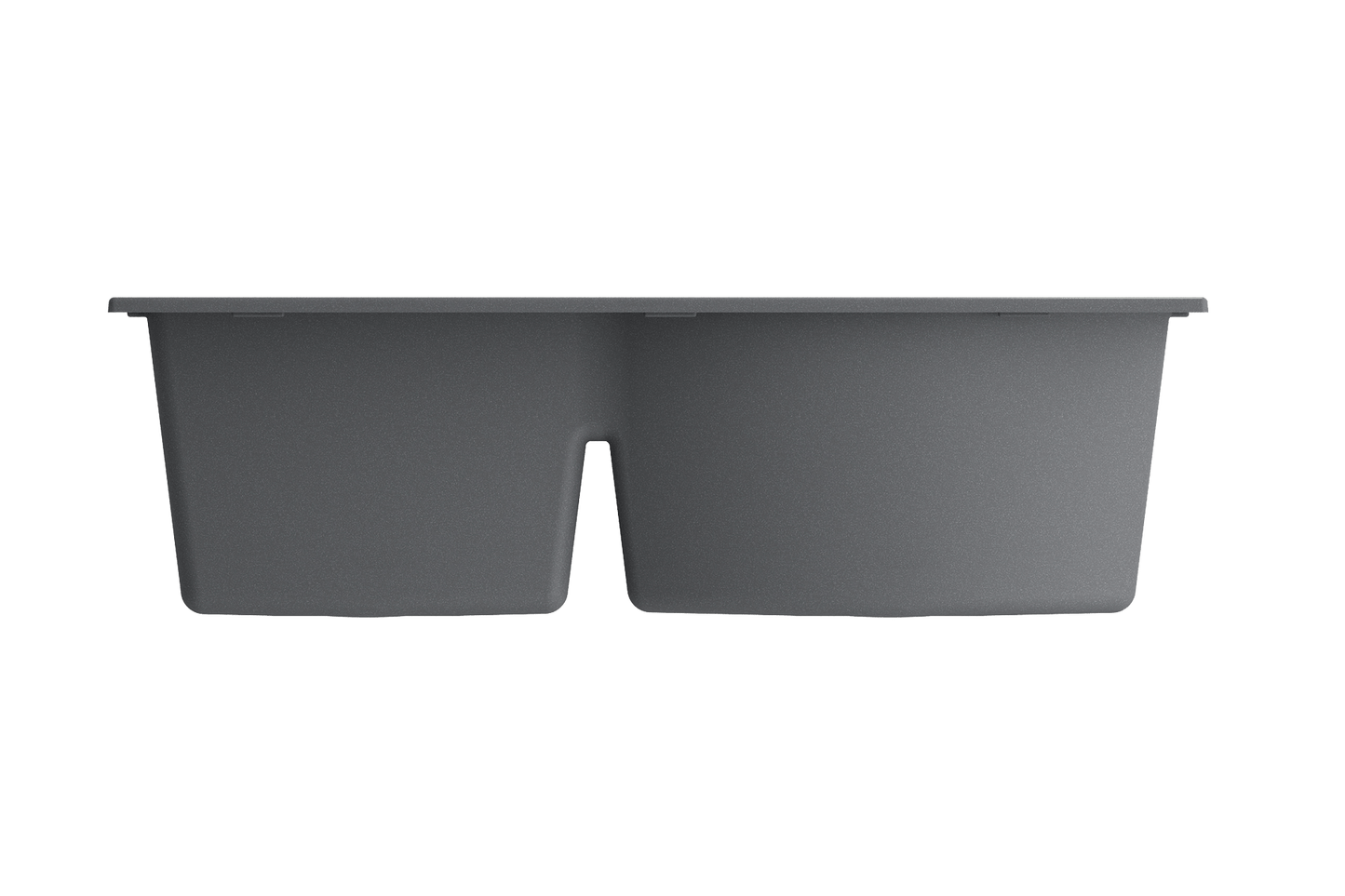 Campino Duo Dual Mount Granite 33" 60/40 Double Bowl Kitchen Sink Concrete Gray