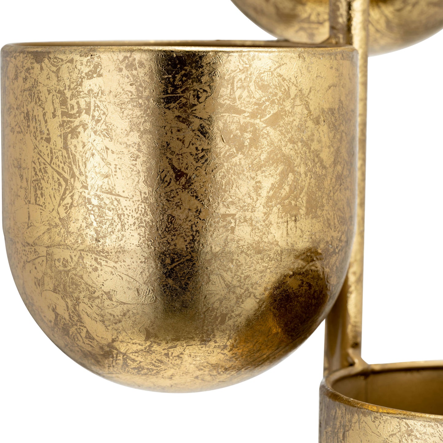 Metal 4" 3-hanging Planters, Gold