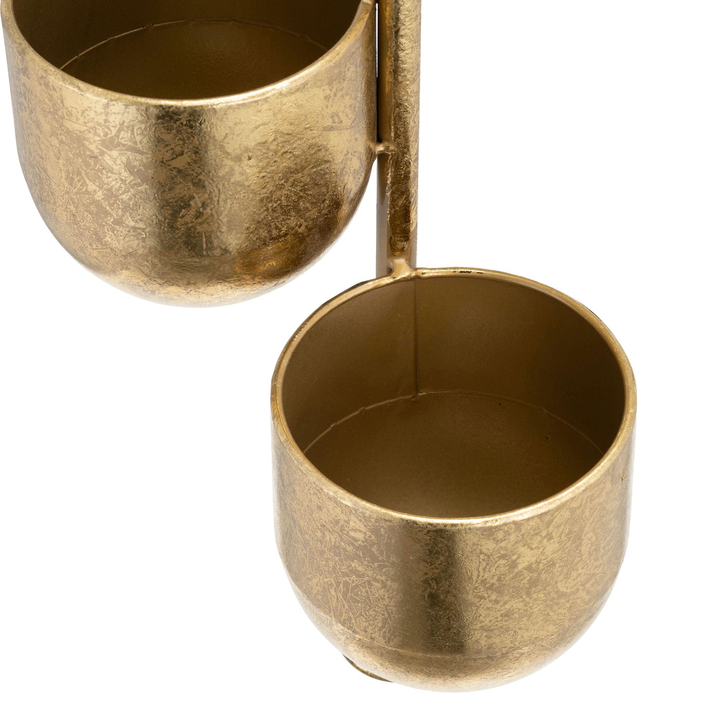 Metal 4" 3-hanging Planters, Gold