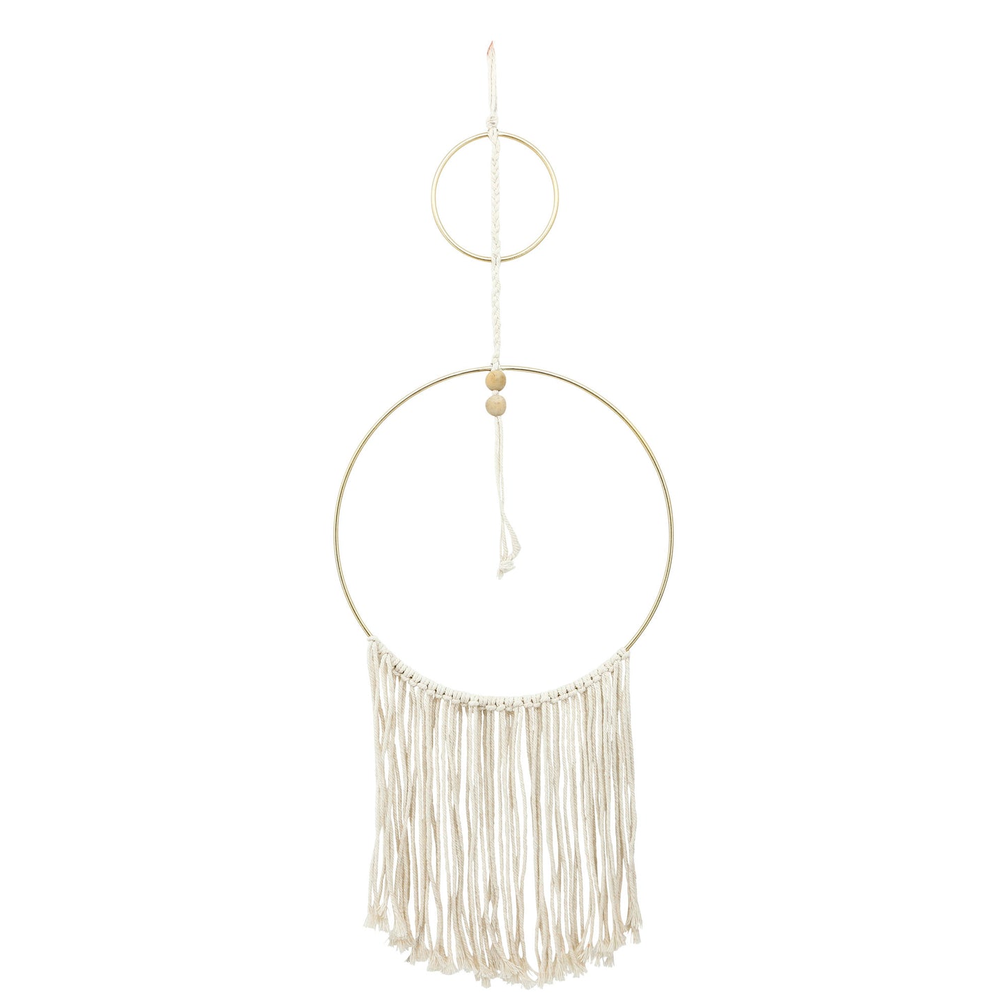 Metal, 30" Curvy Wall Accent W/ Tassels, Natural