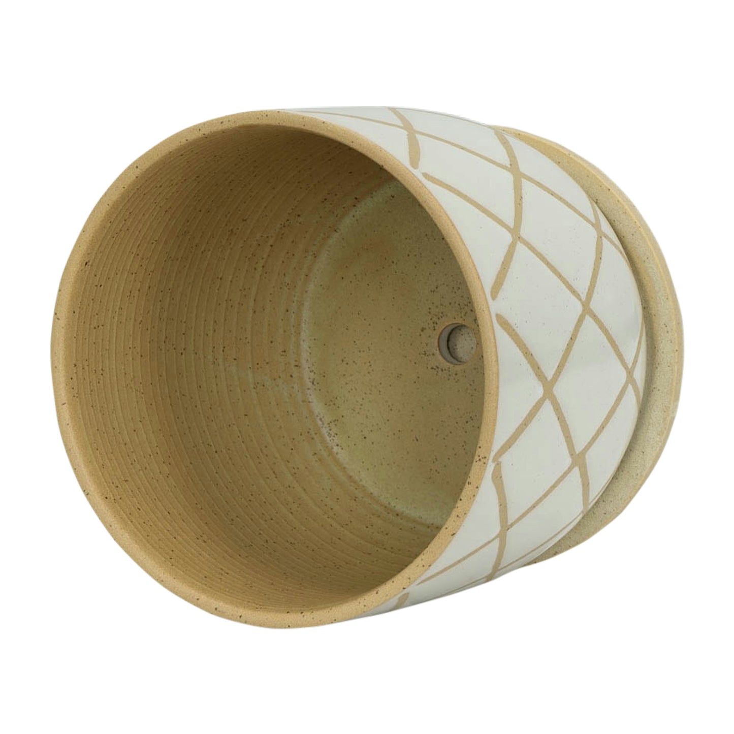 8" Cross Planter W/ Saucer, White