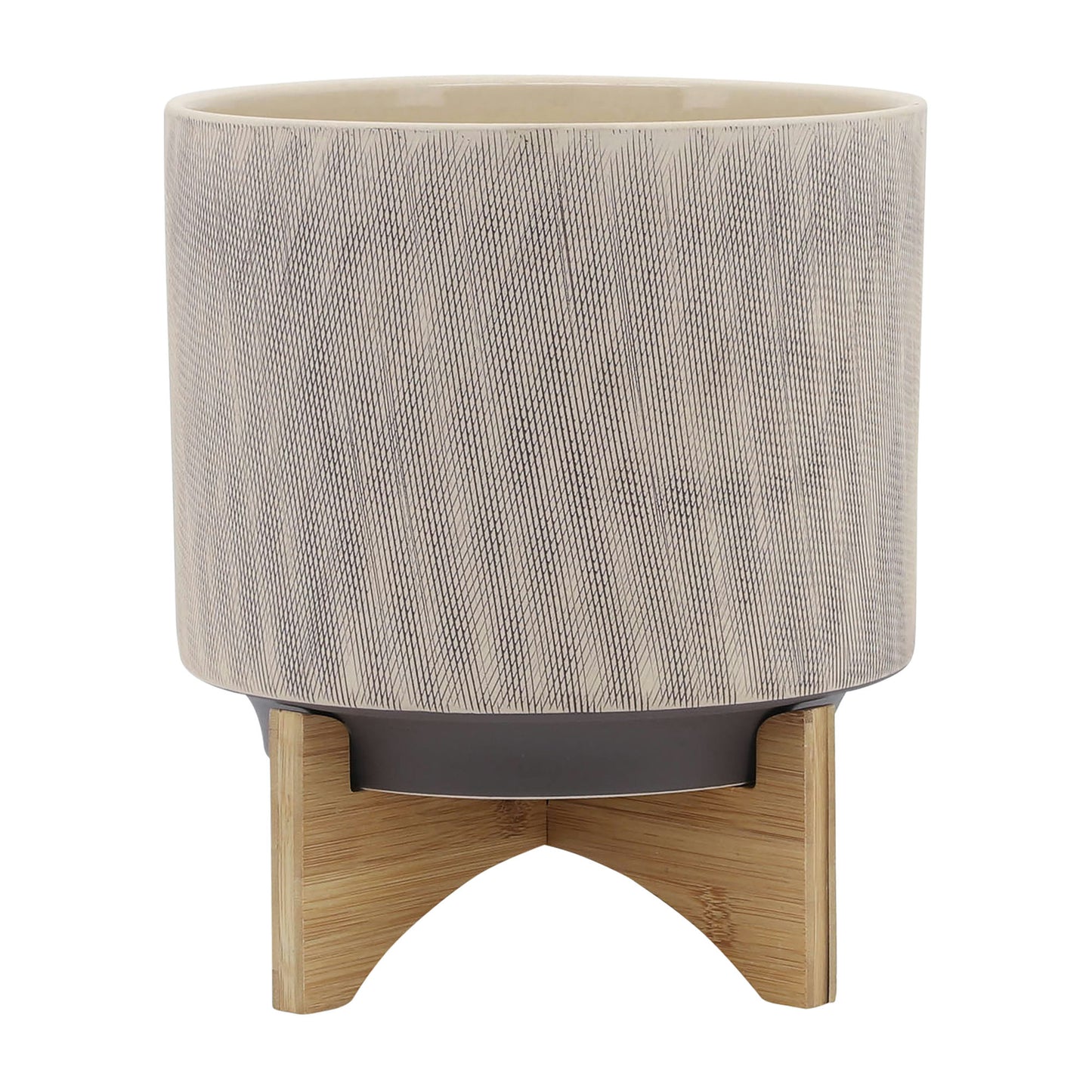 10" Mesh Planter W/ Stand, Tan