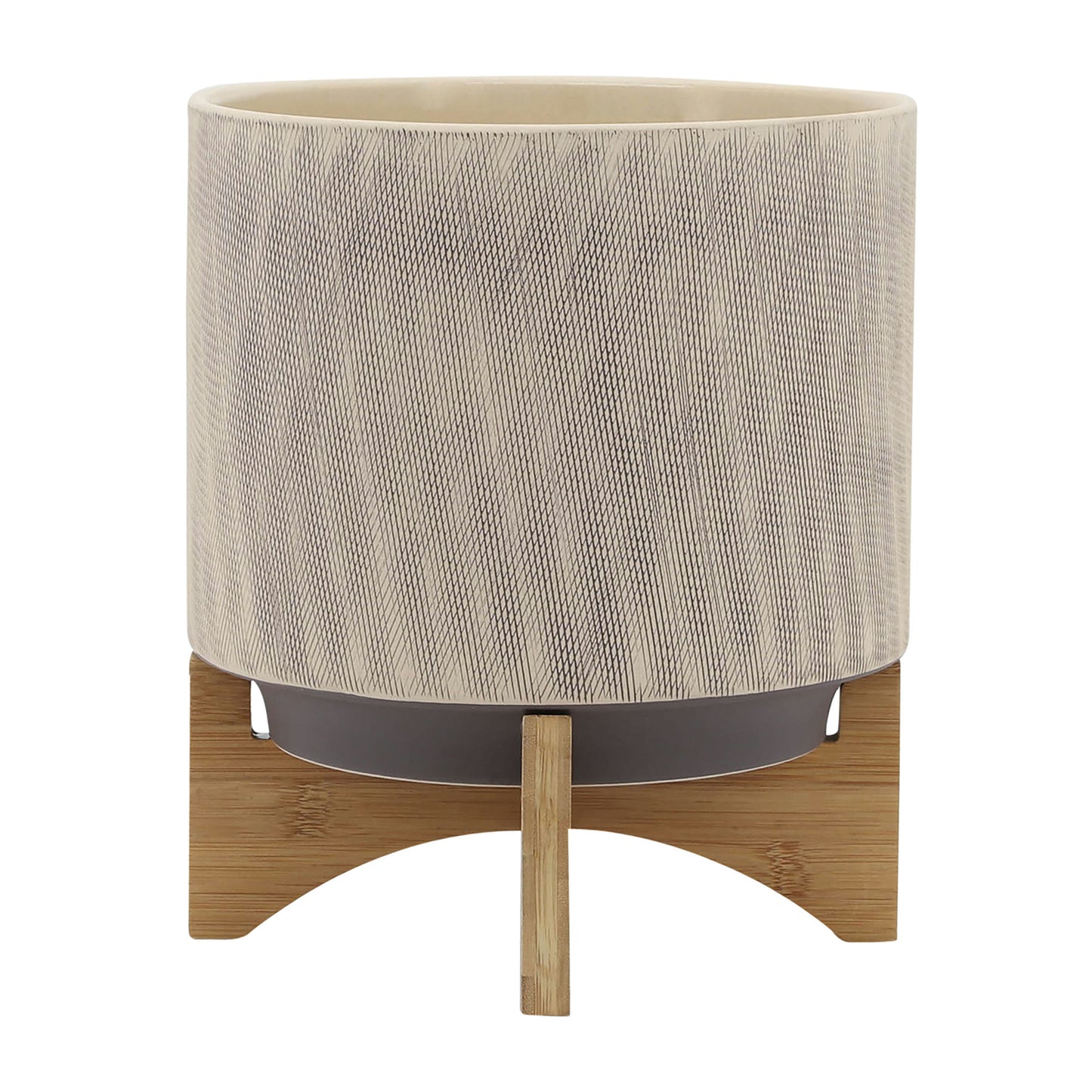 10" Mesh Planter W/ Stand, Tan