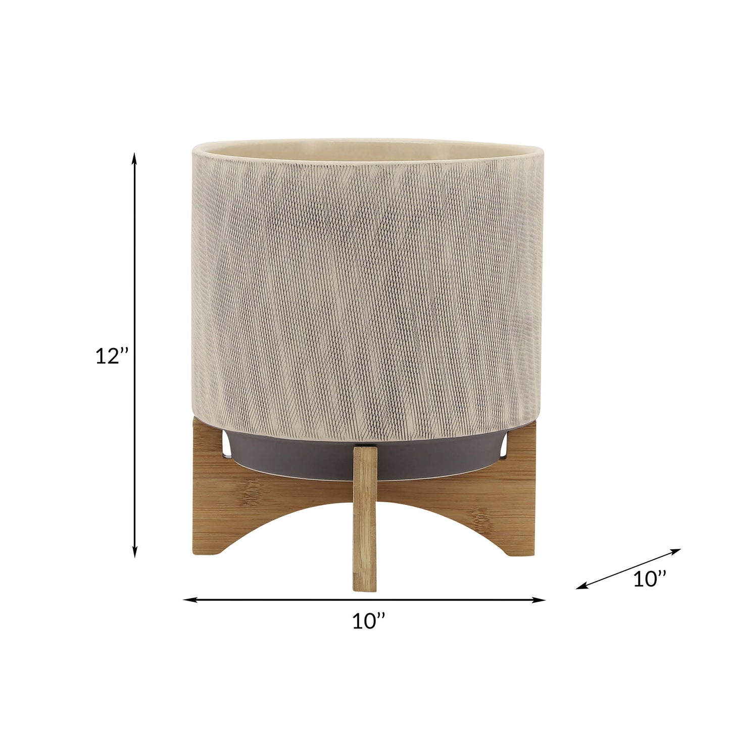 10" Mesh Planter W/ Stand, Tan