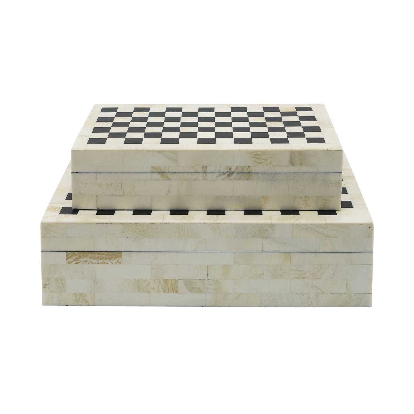 Resin S/2 Checkered Boxes, Black/white