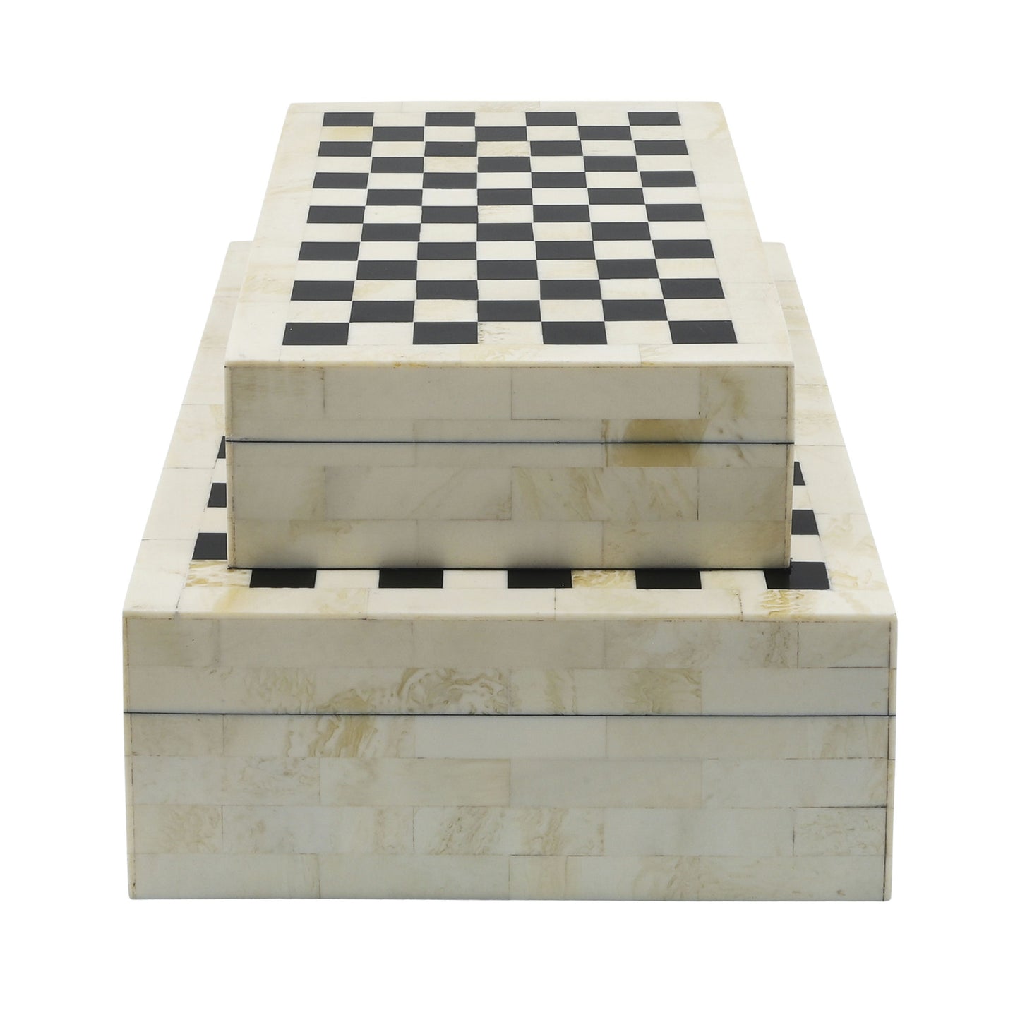 Resin S/2 Checkered Boxes, Black/white