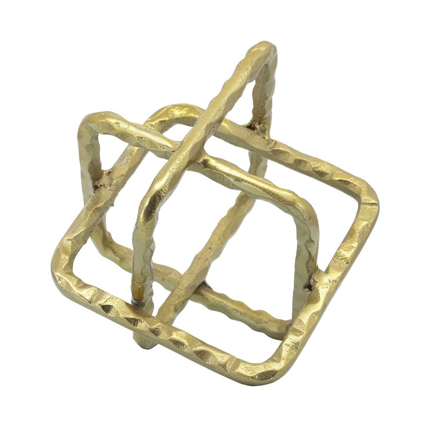 Metal 8" Square Orbs, Gold