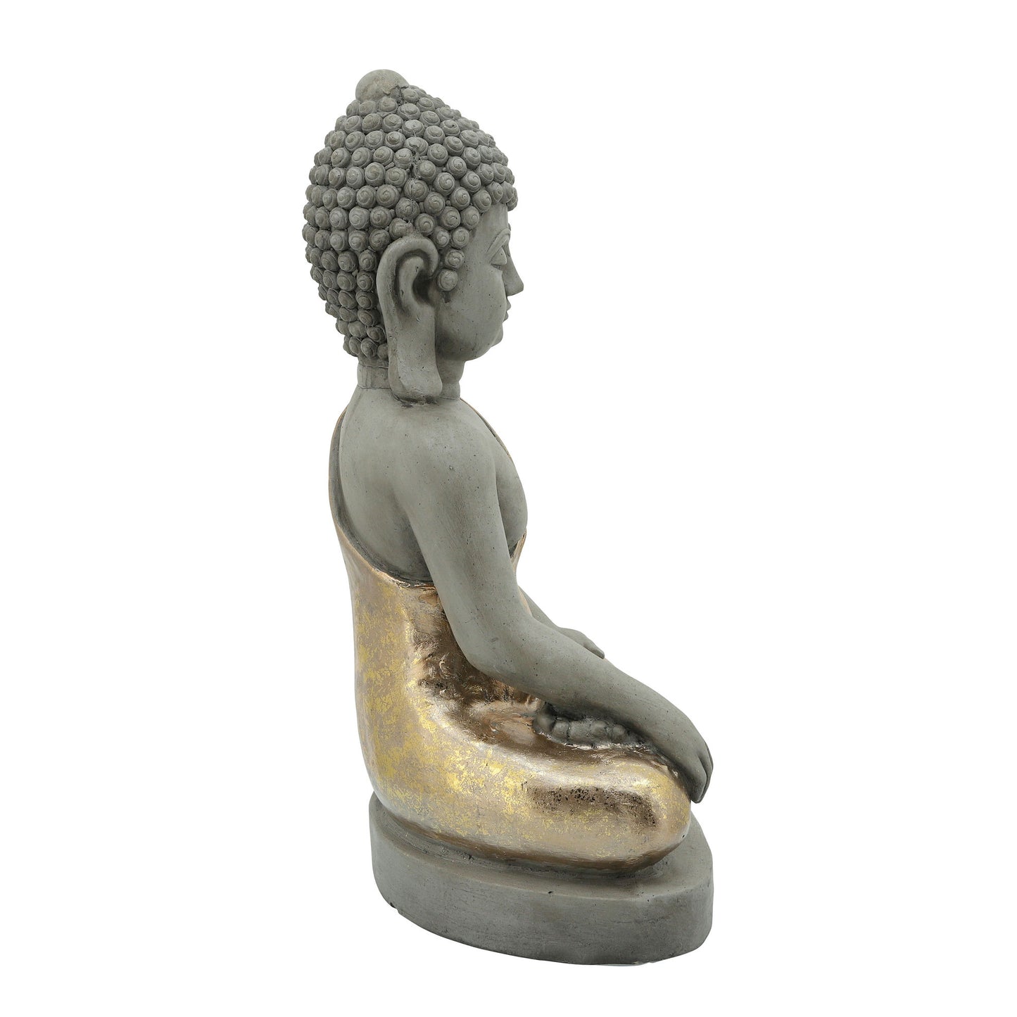 Resin, 24"h Sitting Buddha, Gray