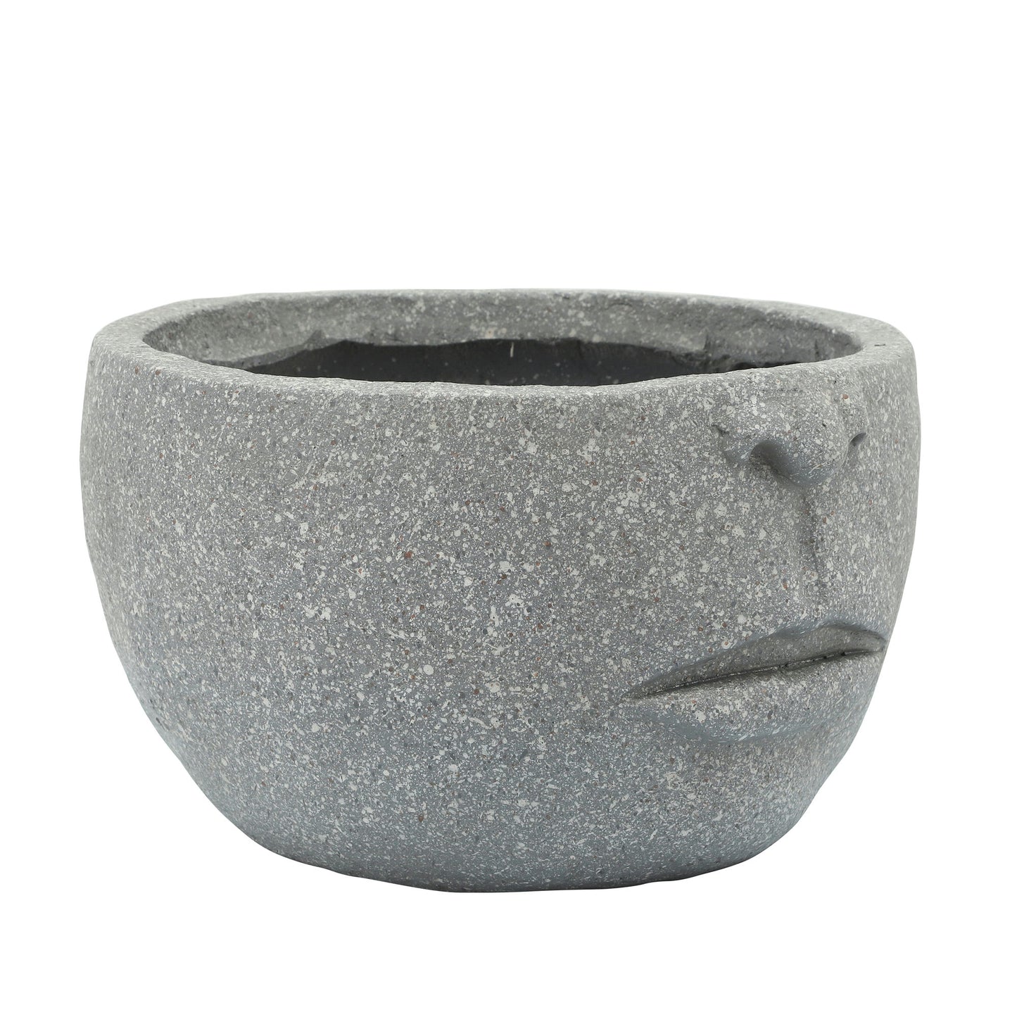 Resin 12" Half-face Planter, Cement