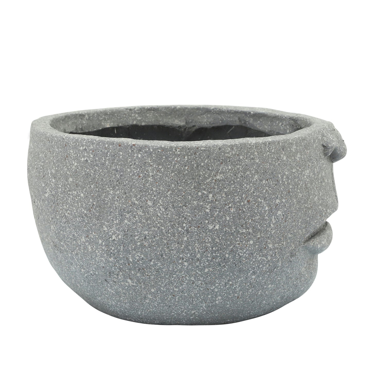 Resin 12" Half-face Planter, Cement