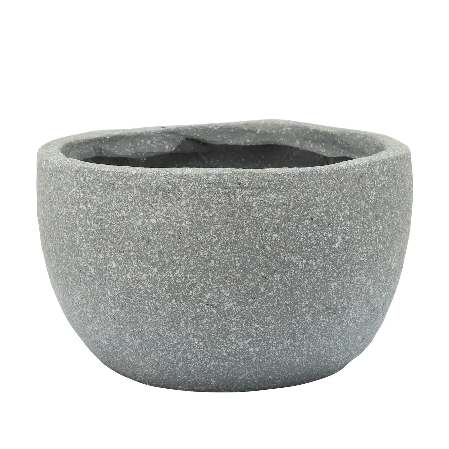 Resin 12" Half-face Planter, Cement