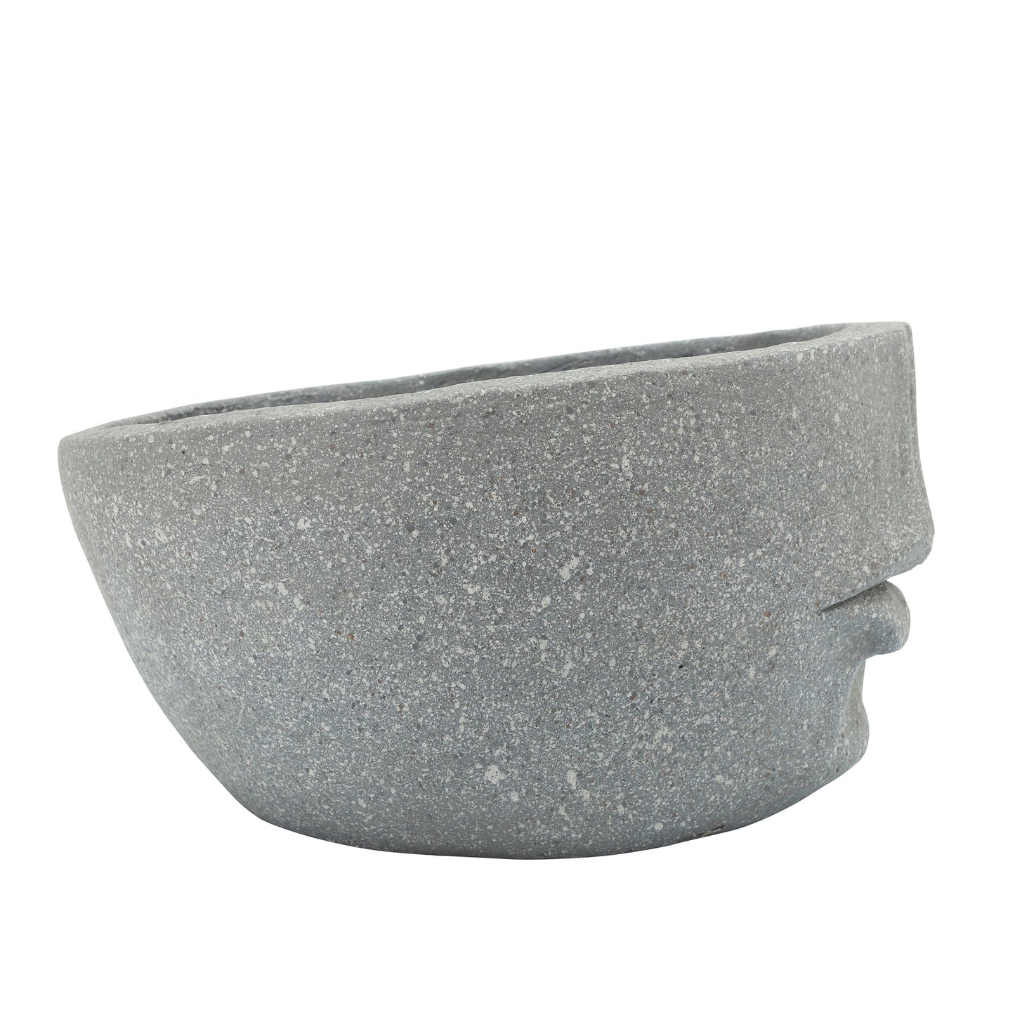 Resin 12" Slanted Half-face Planter, Cement