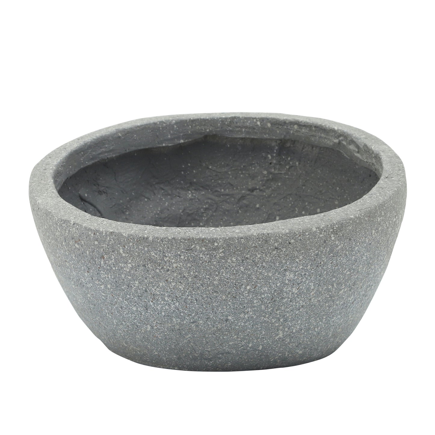 Resin 12" Slanted Half-face Planter, Cement