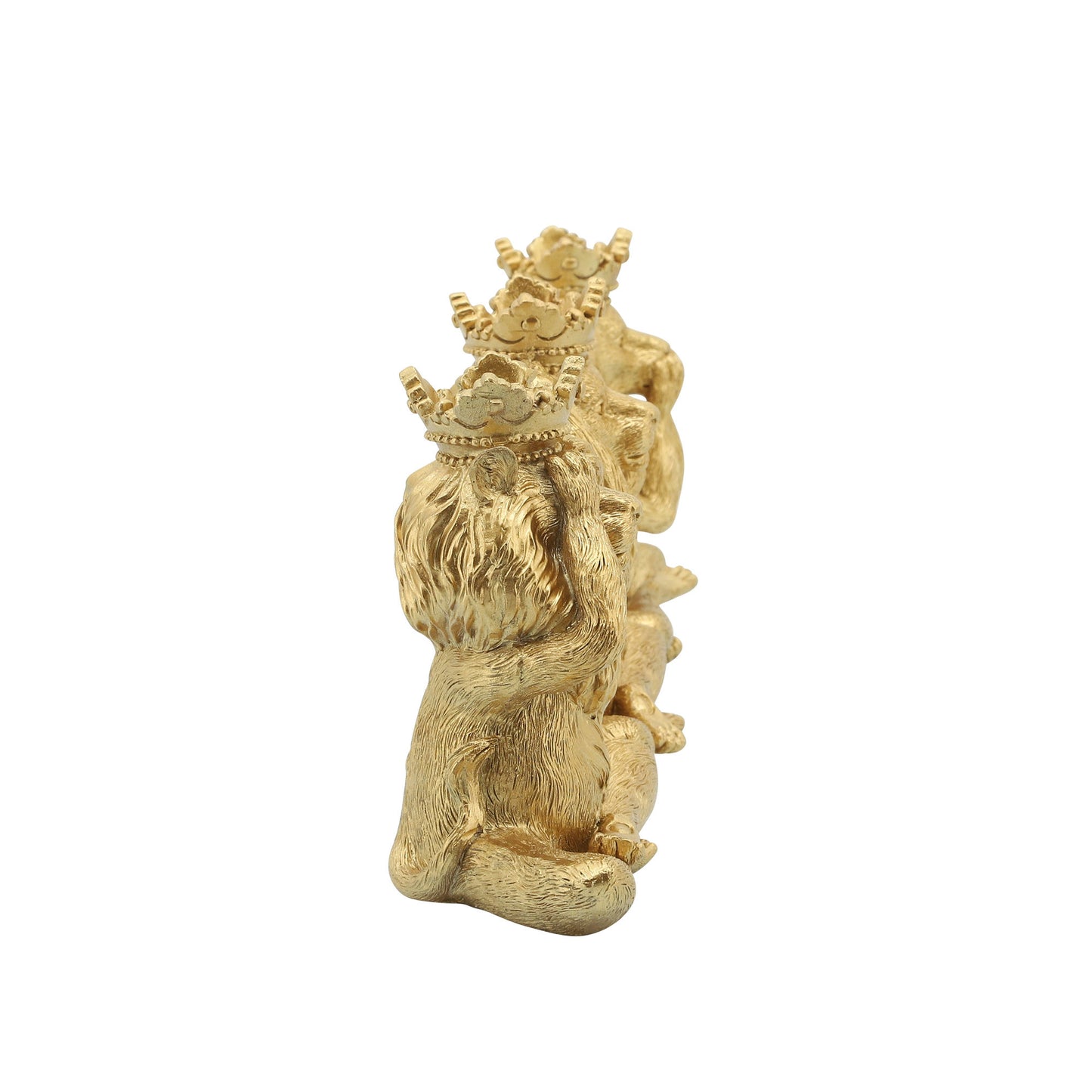 Resin, S/3 6", Yoga Lion Set, Gold