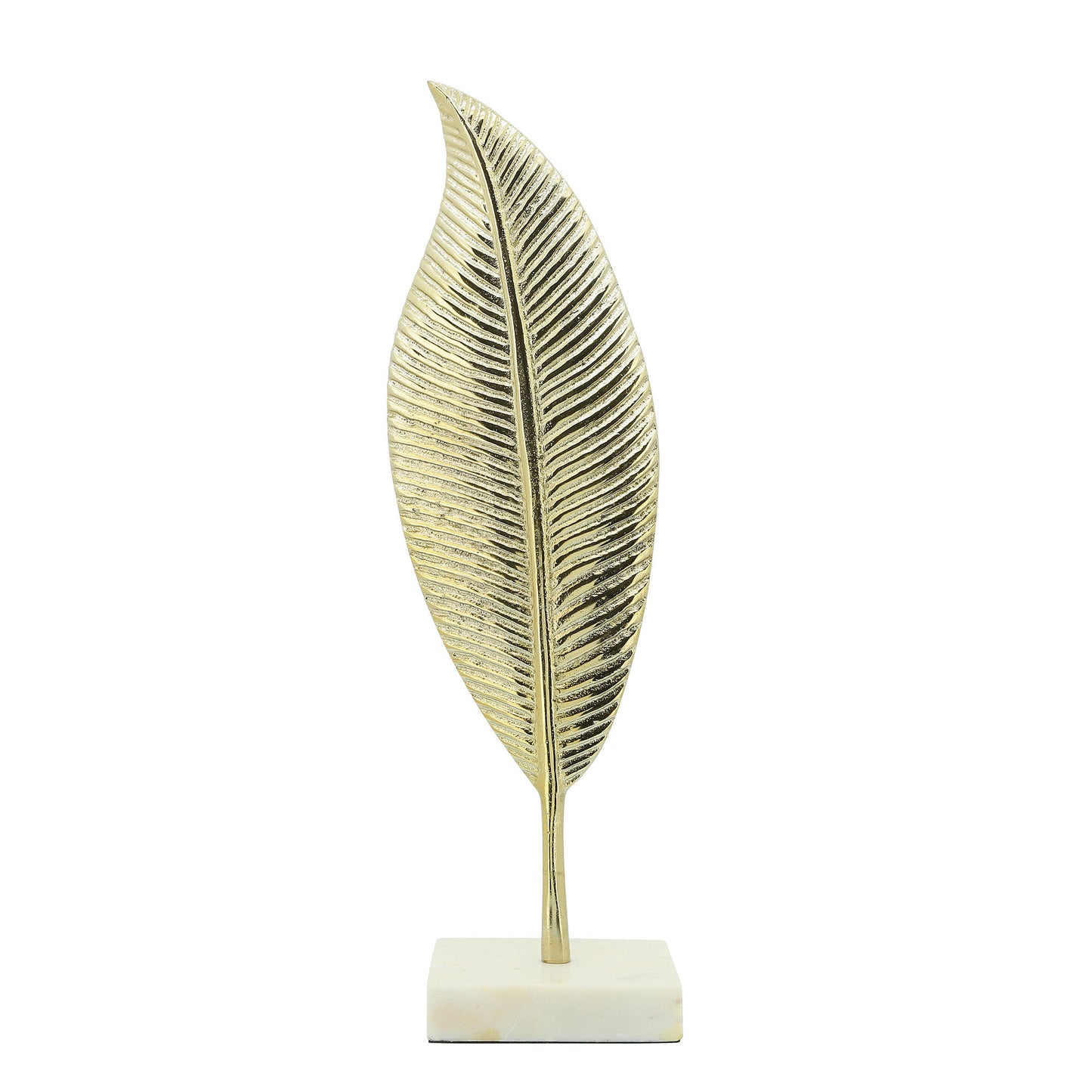 Metal 19" Leaf Table Deco, Gold