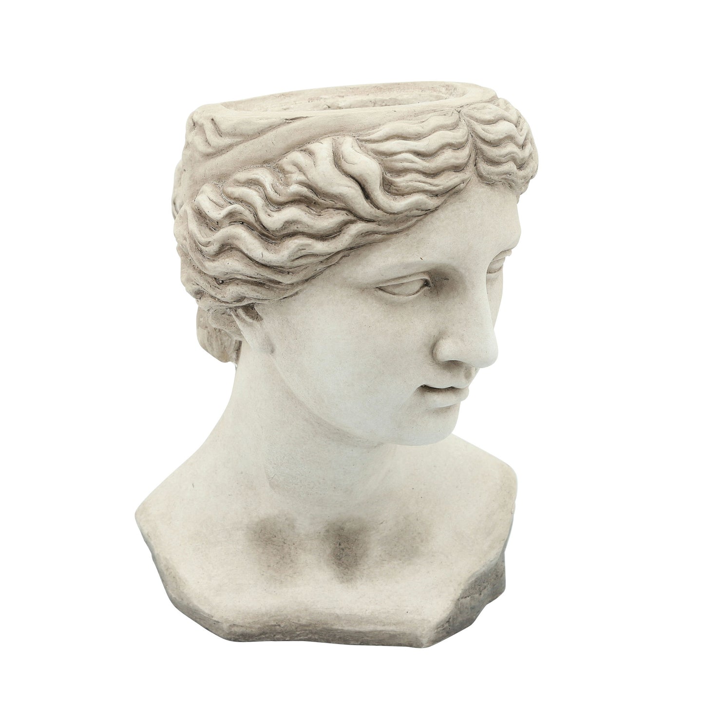 Resin 11" Lady Head Planter, Antique White