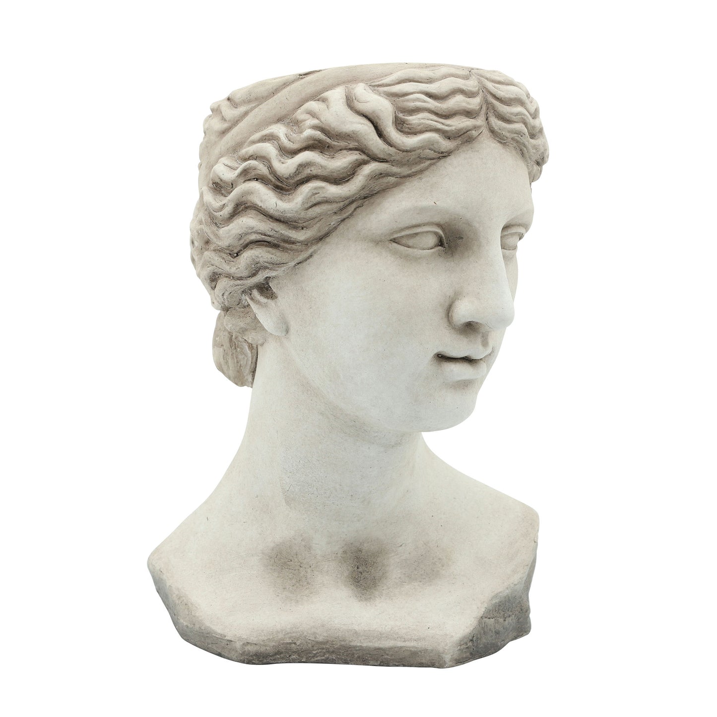 Resin 11" Lady Head Planter, Antique White